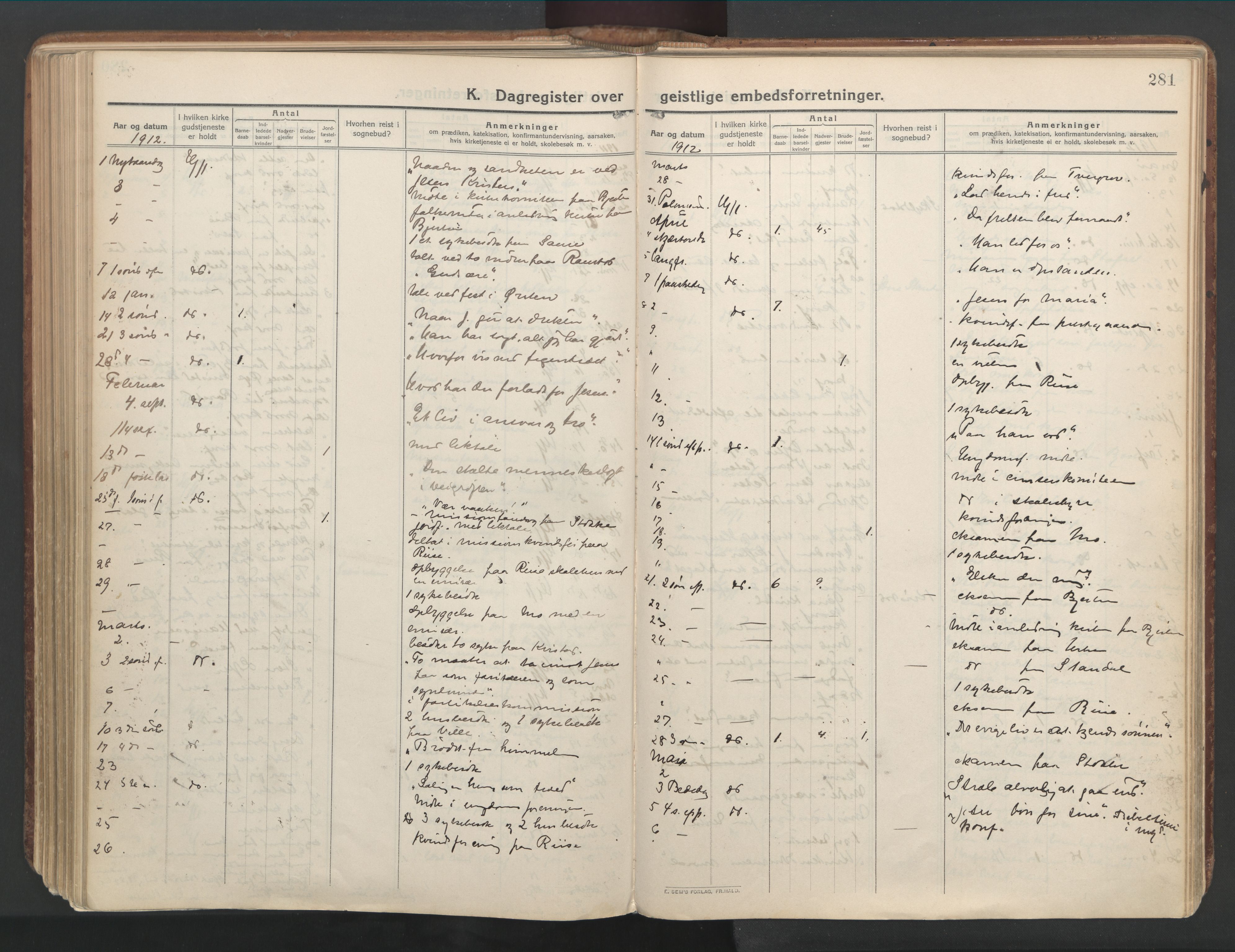 Ministerialprotokoller, klokkerbøker og fødselsregistre - Møre og Romsdal, AV/SAT-A-1454/515/L0212: Ministerialbok nr. 515A08, 1911-1935, s. 281