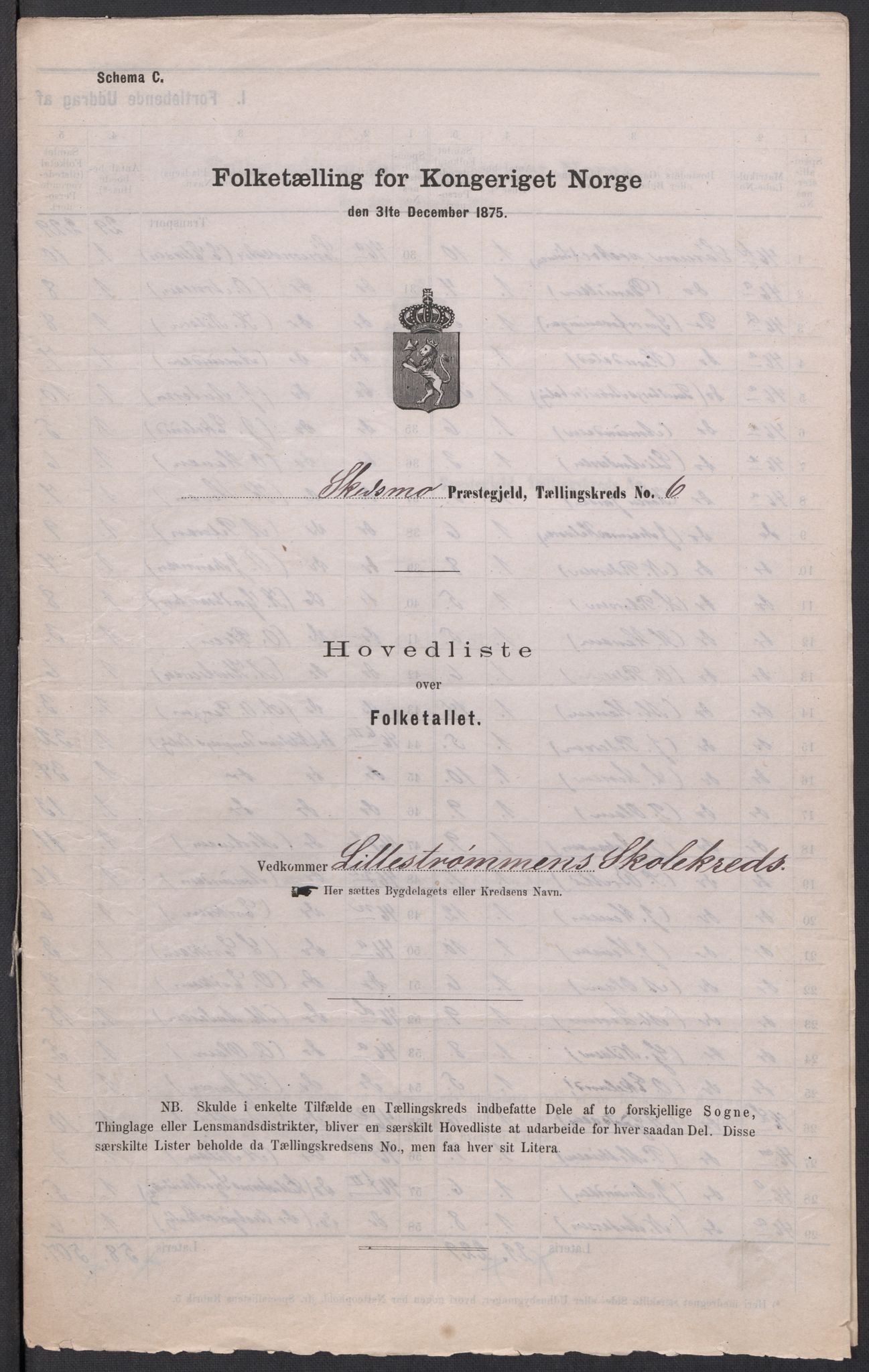RA, Folketelling 1875 for 0231P Skedsmo prestegjeld, 1875, s. 23