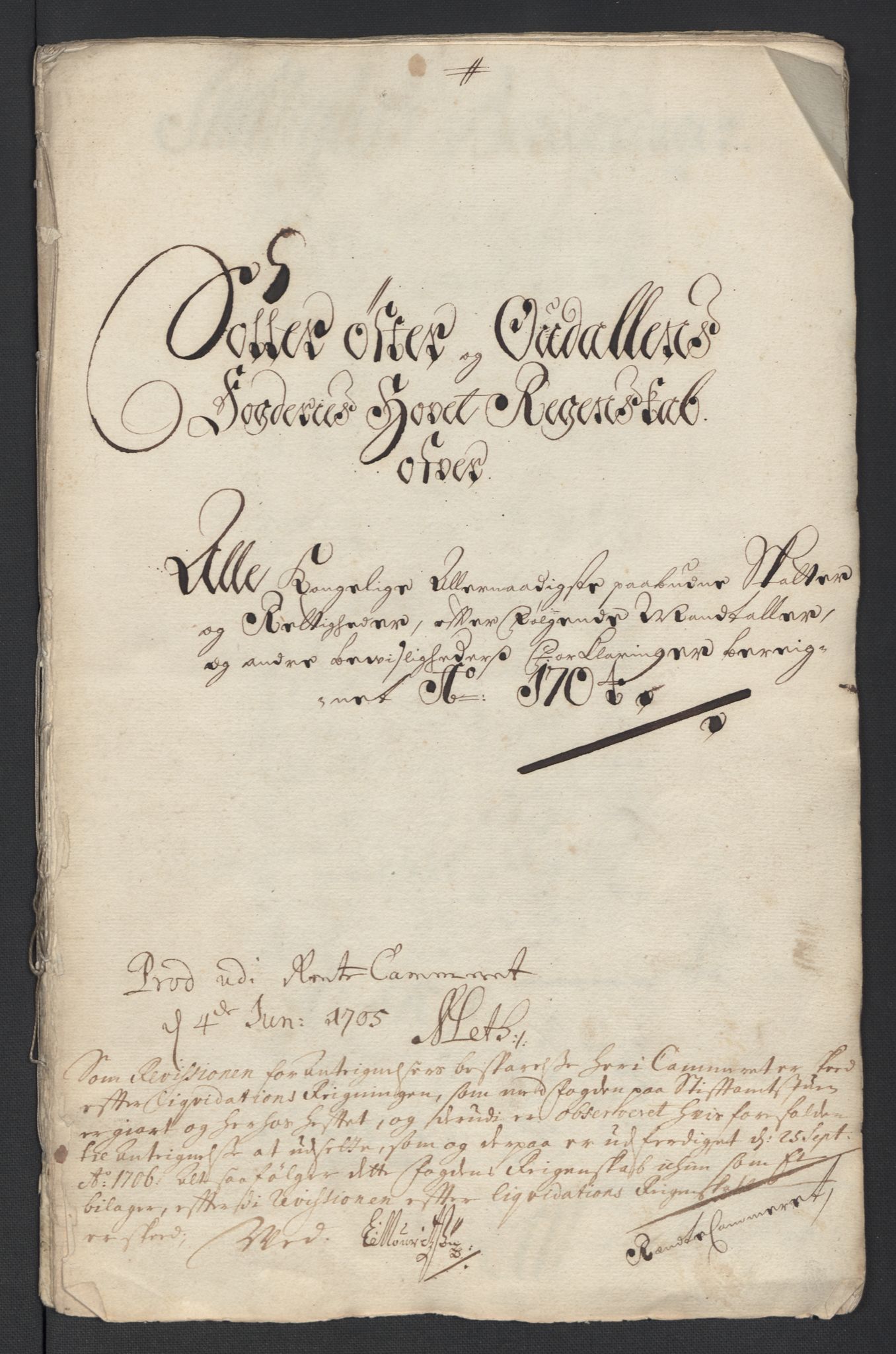 Rentekammeret inntil 1814, Reviderte regnskaper, Fogderegnskap, RA/EA-4092/R13/L0842: Fogderegnskap Solør, Odal og Østerdal, 1704, s. 4