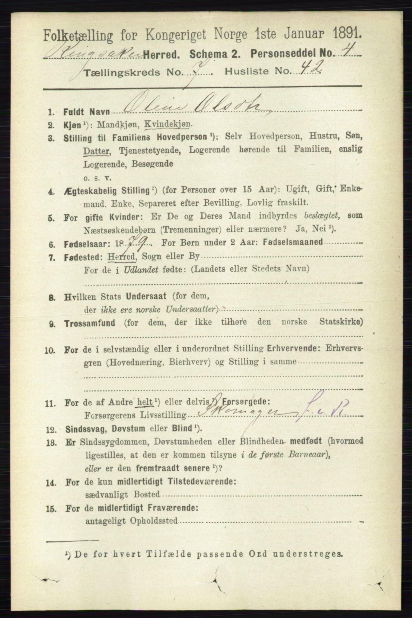 RA, Folketelling 1891 for 0412 Ringsaker herred, 1891, s. 4179