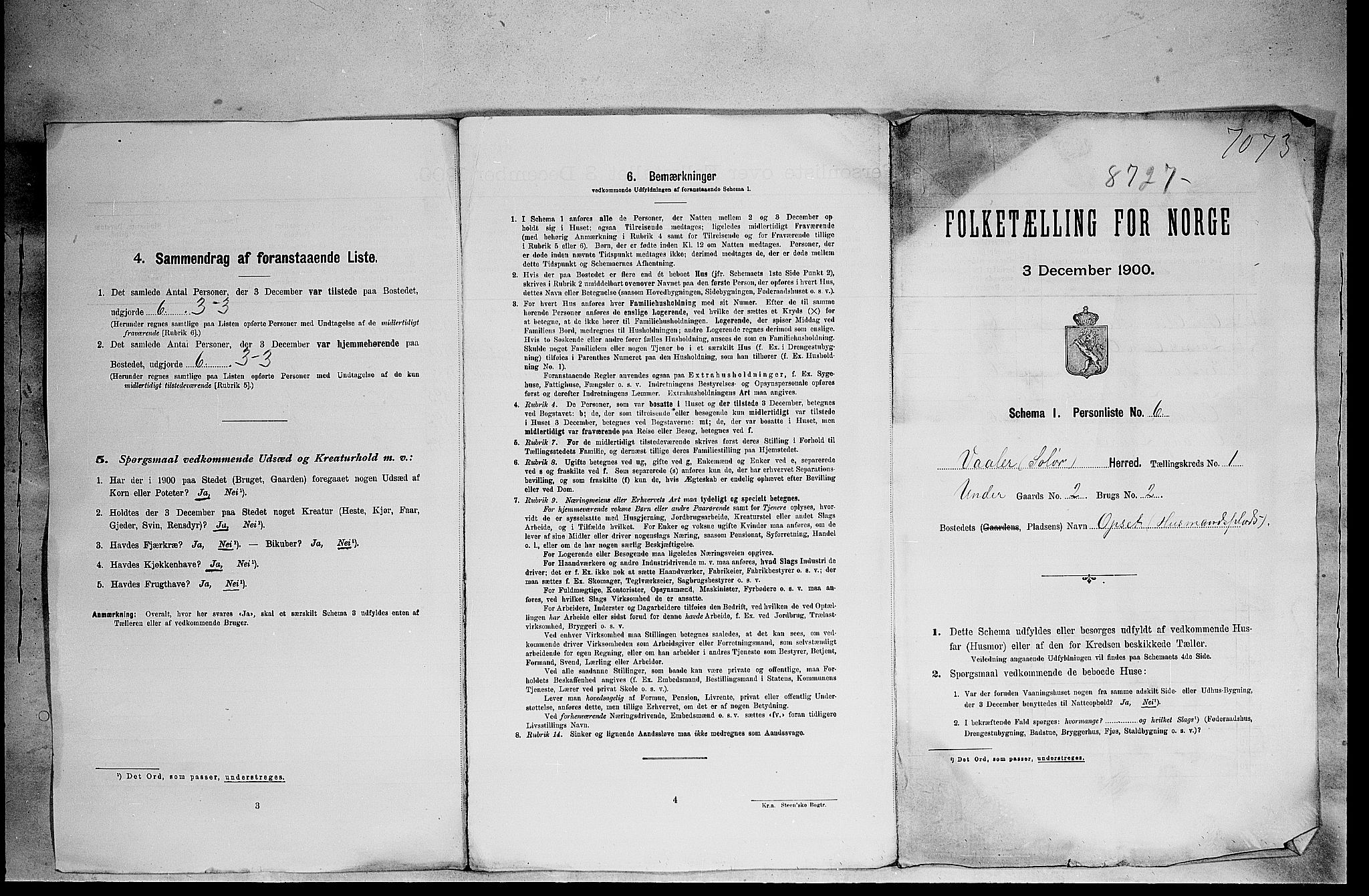 SAH, Folketelling 1900 for 0426 Våler herred, 1900, s. 43