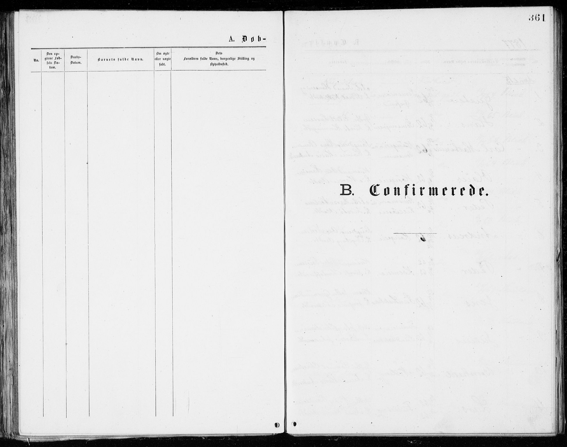 Eiker kirkebøker, SAKO/A-4/G/Ga/L0004: Klokkerbok nr. I 4, 1877-1877, s. 361