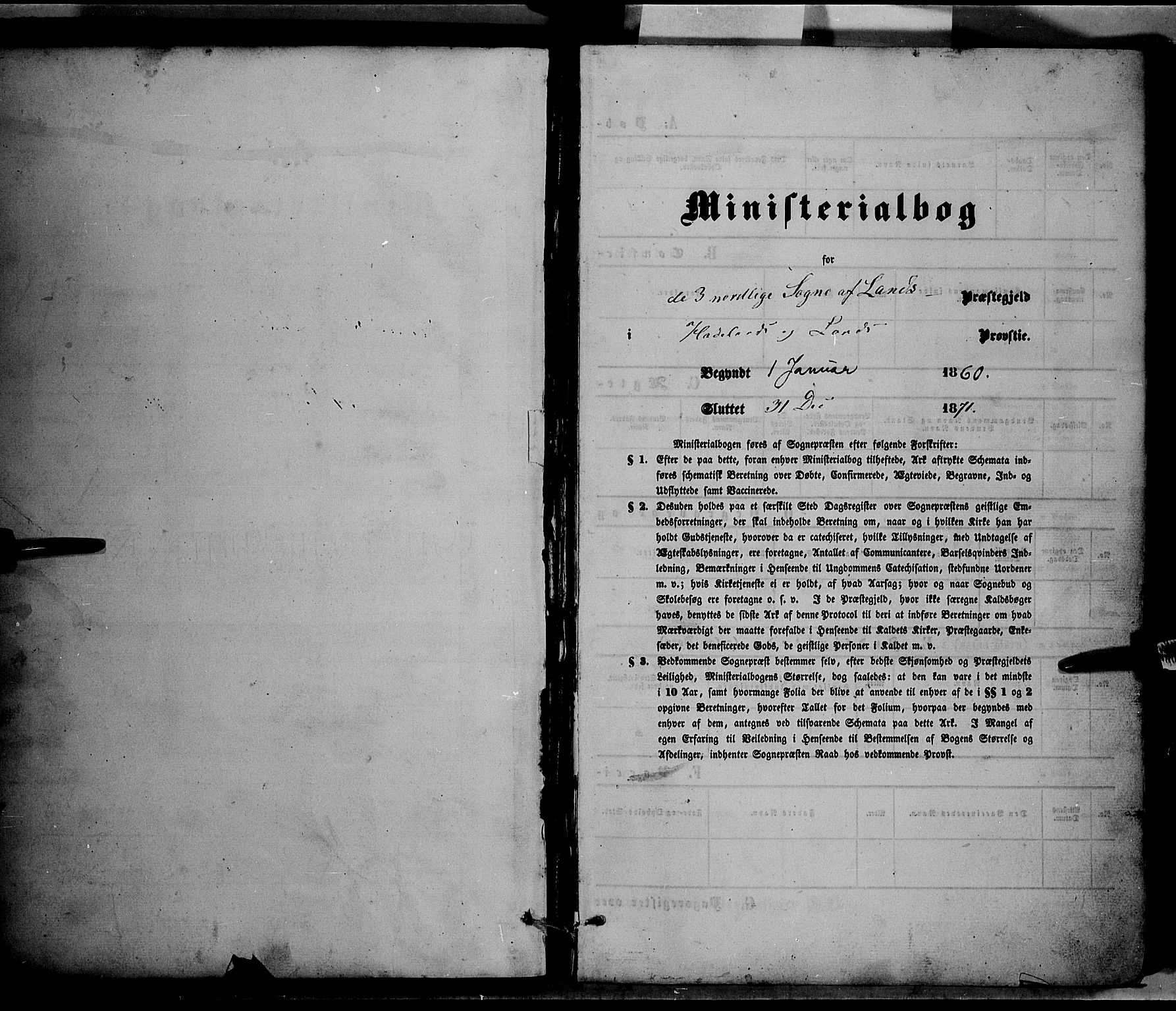 Nordre Land prestekontor, AV/SAH-PREST-124/H/Ha/Haa/L0001: Ministerialbok nr. 1, 1860-1871