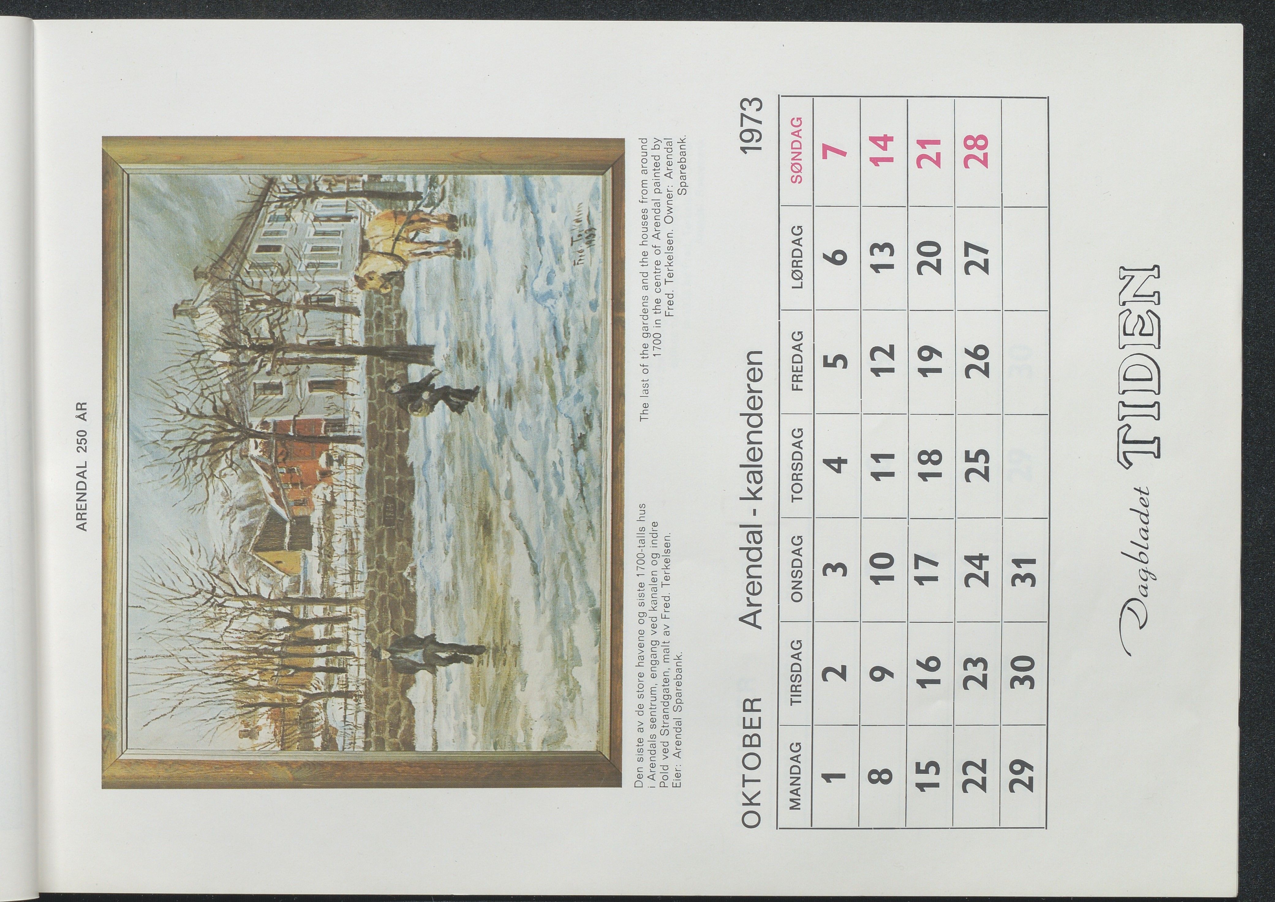 Byjubileet i Arendal 1973 , AAKS/KA0906-492a/E/E01/L0001: Generelt, 1969-1983