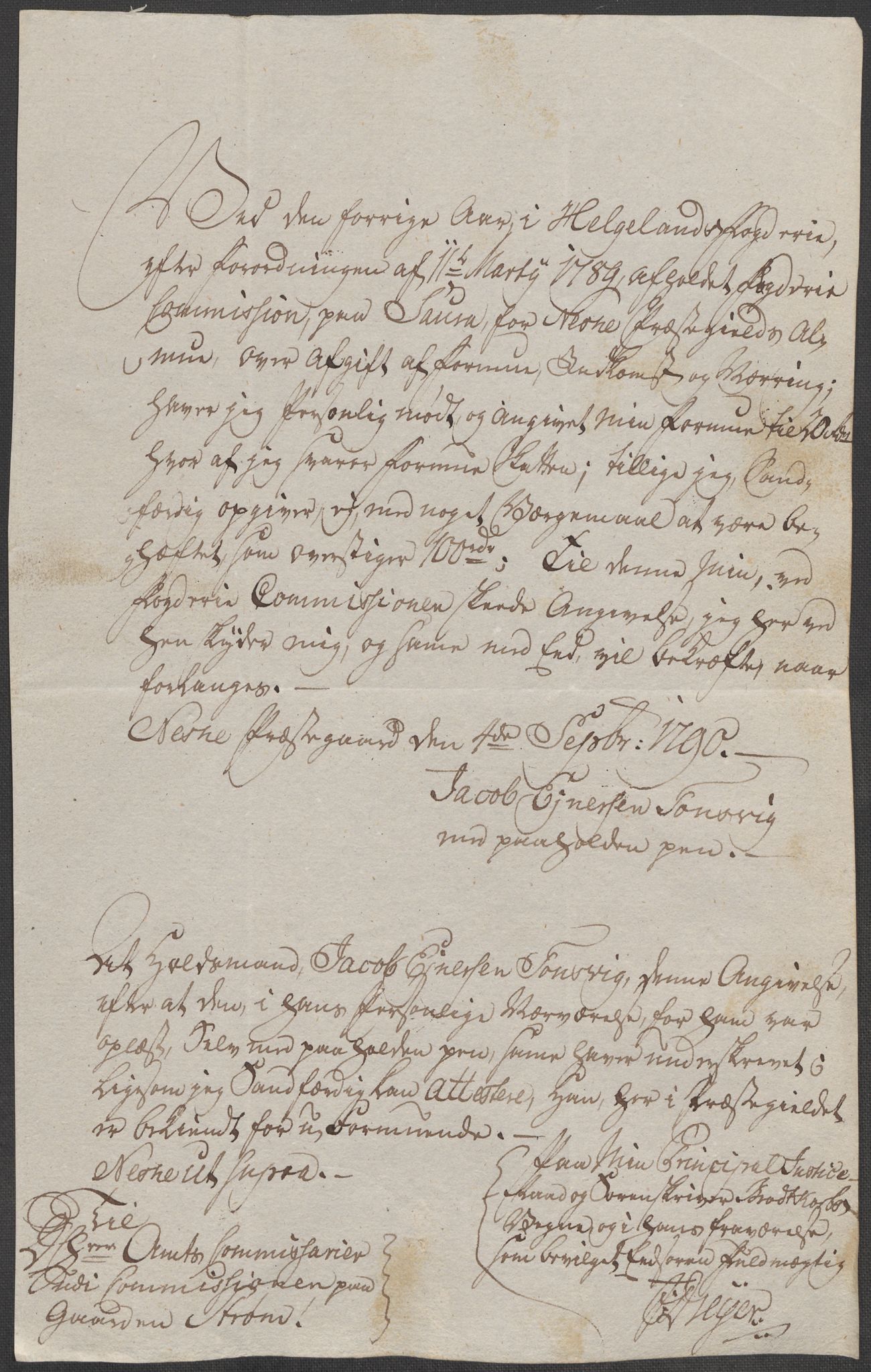 Rentekammeret inntil 1814, Reviderte regnskaper, Mindre regnskaper, AV/RA-EA-4068/Rf/Rfe/L0014: Helgeland fogderi, 1789, s. 9