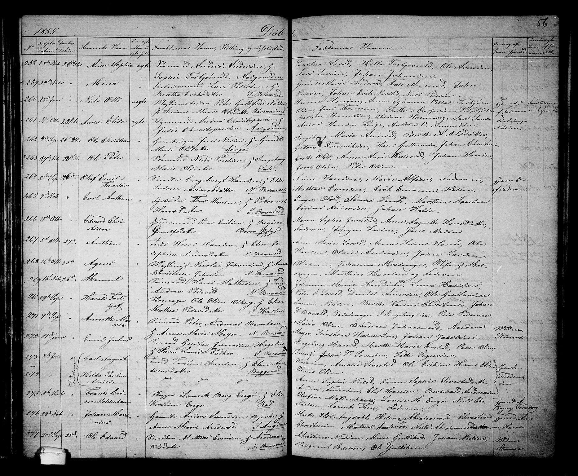 Borre kirkebøker, AV/SAKO-A-338/G/Ga/L0002: Klokkerbok nr. I 2, 1852-1871, s. 56