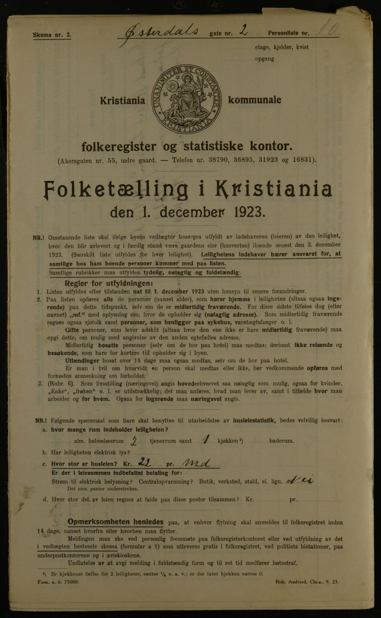 OBA, Kommunal folketelling 1.12.1923 for Kristiania, 1923, s. 142180