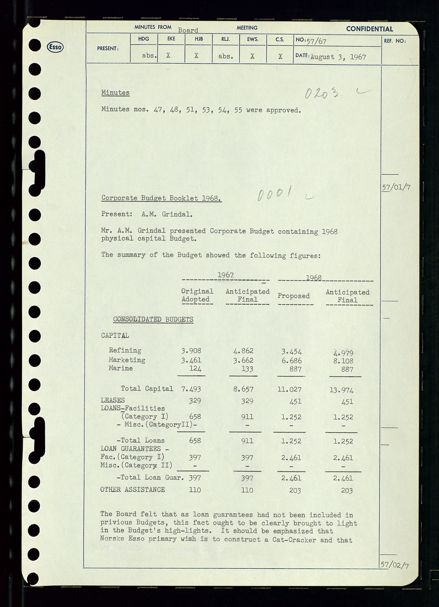 Pa 0982 - Esso Norge A/S, AV/SAST-A-100448/A/Aa/L0002/0003: Den administrerende direksjon Board minutes (styrereferater) / Den administrerende direksjon Board minutes (styrereferater), 1967, s. 119