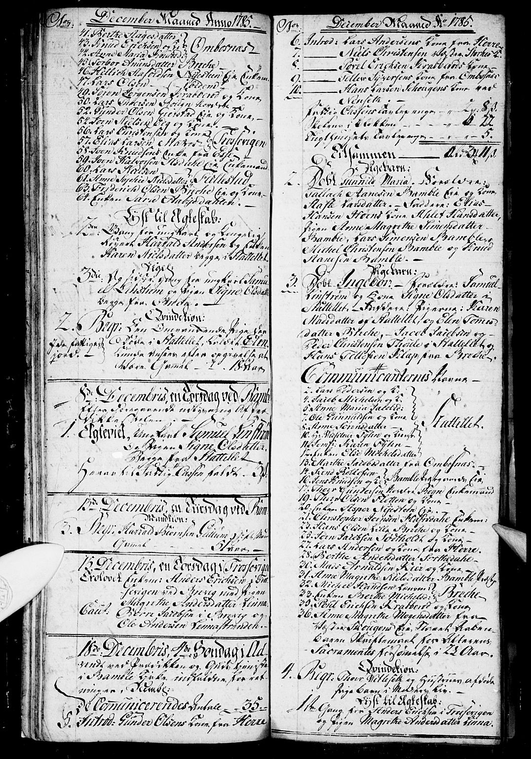 Bamble kirkebøker, SAKO/A-253/G/Ga/L0001: Klokkerbok nr. I 1, 1785-1793