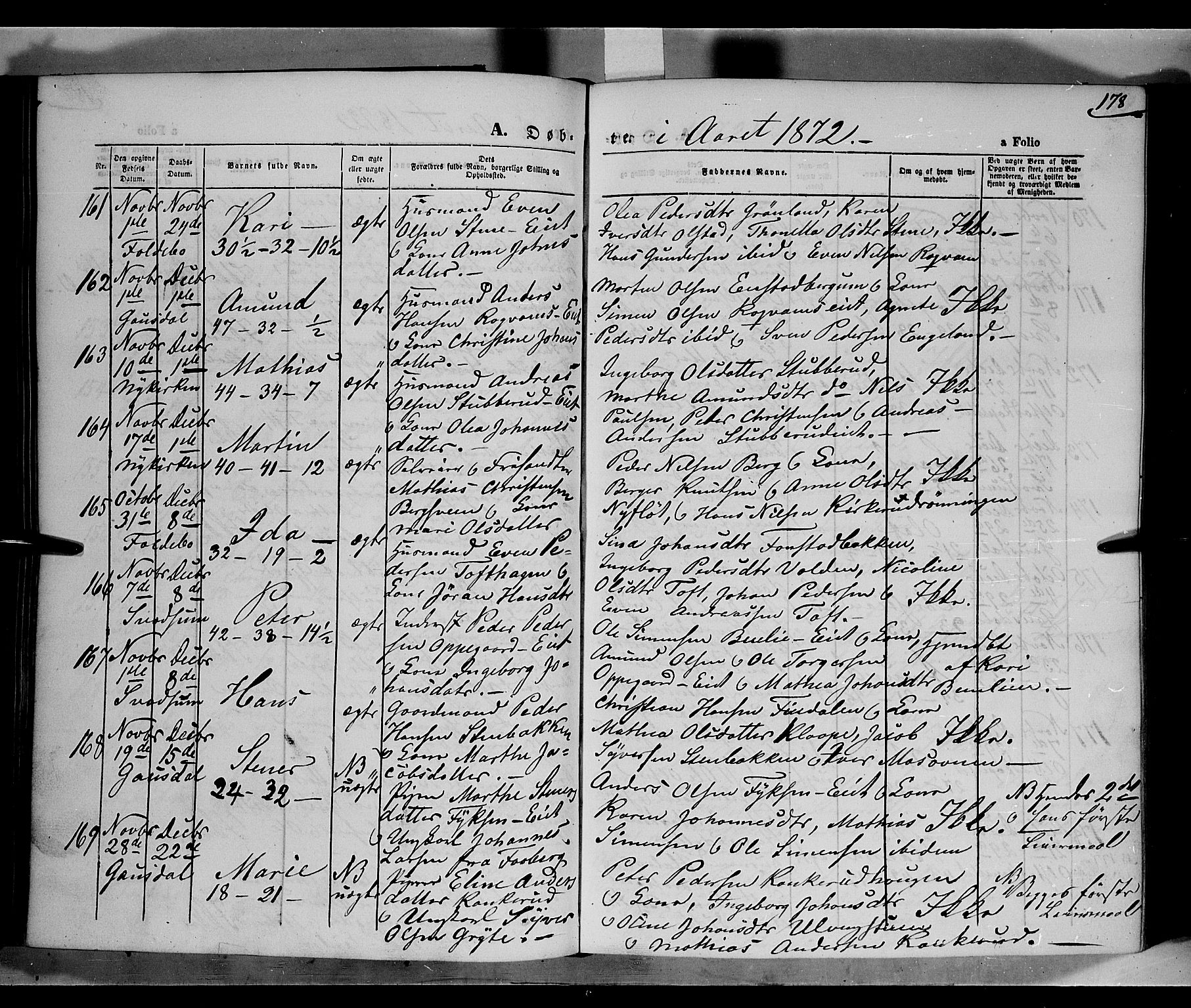Gausdal prestekontor, AV/SAH-PREST-090/H/Ha/Haa/L0009: Ministerialbok nr. 9, 1862-1873, s. 178