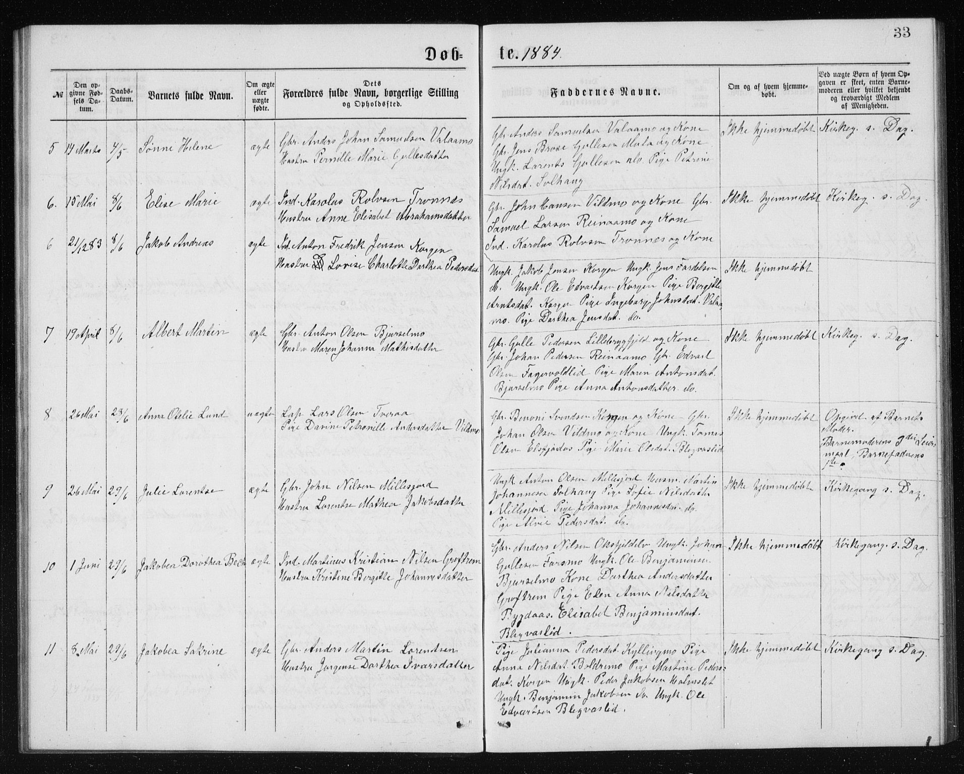 Ministerialprotokoller, klokkerbøker og fødselsregistre - Nordland, AV/SAT-A-1459/826/L0381: Klokkerbok nr. 826C01, 1877-1886, s. 33