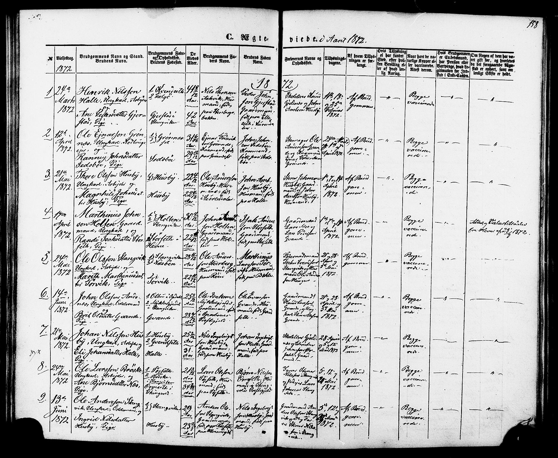 Ministerialprotokoller, klokkerbøker og fødselsregistre - Møre og Romsdal, SAT/A-1454/592/L1027: Ministerialbok nr. 592A05, 1865-1878, s. 158