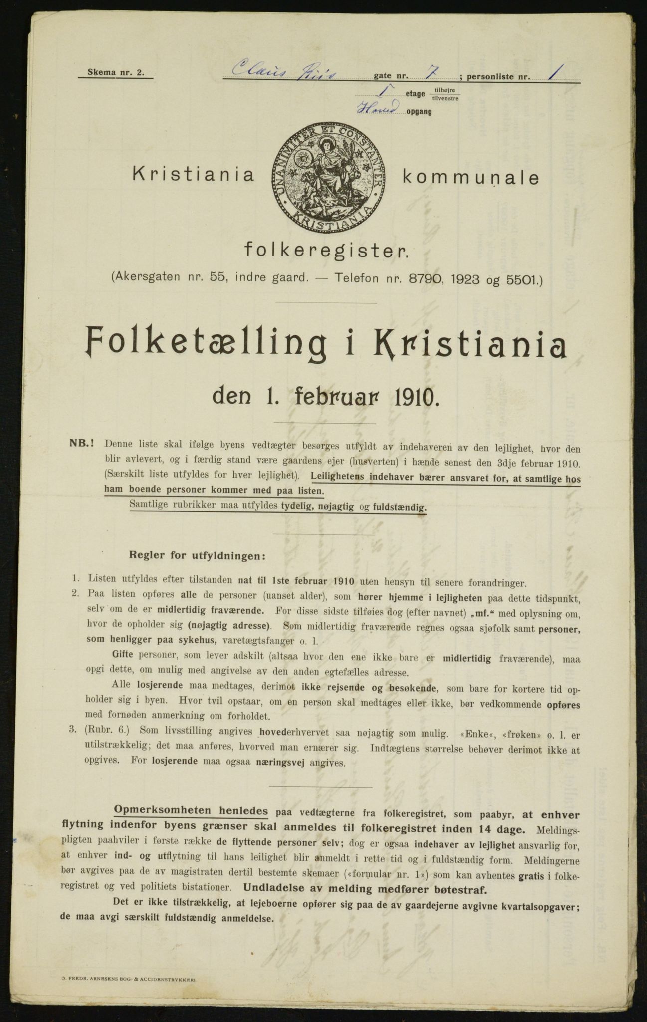 OBA, Kommunal folketelling 1.2.1910 for Kristiania, 1910, s. 12214