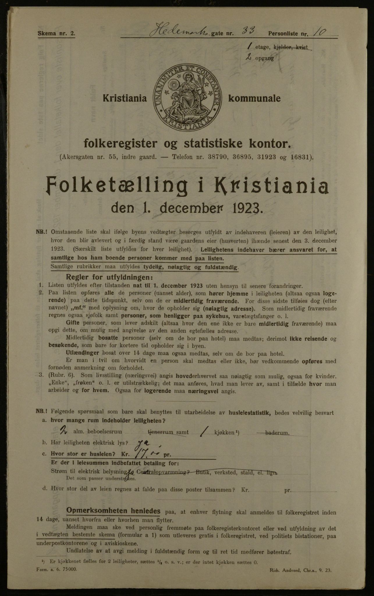 OBA, Kommunal folketelling 1.12.1923 for Kristiania, 1923, s. 40132