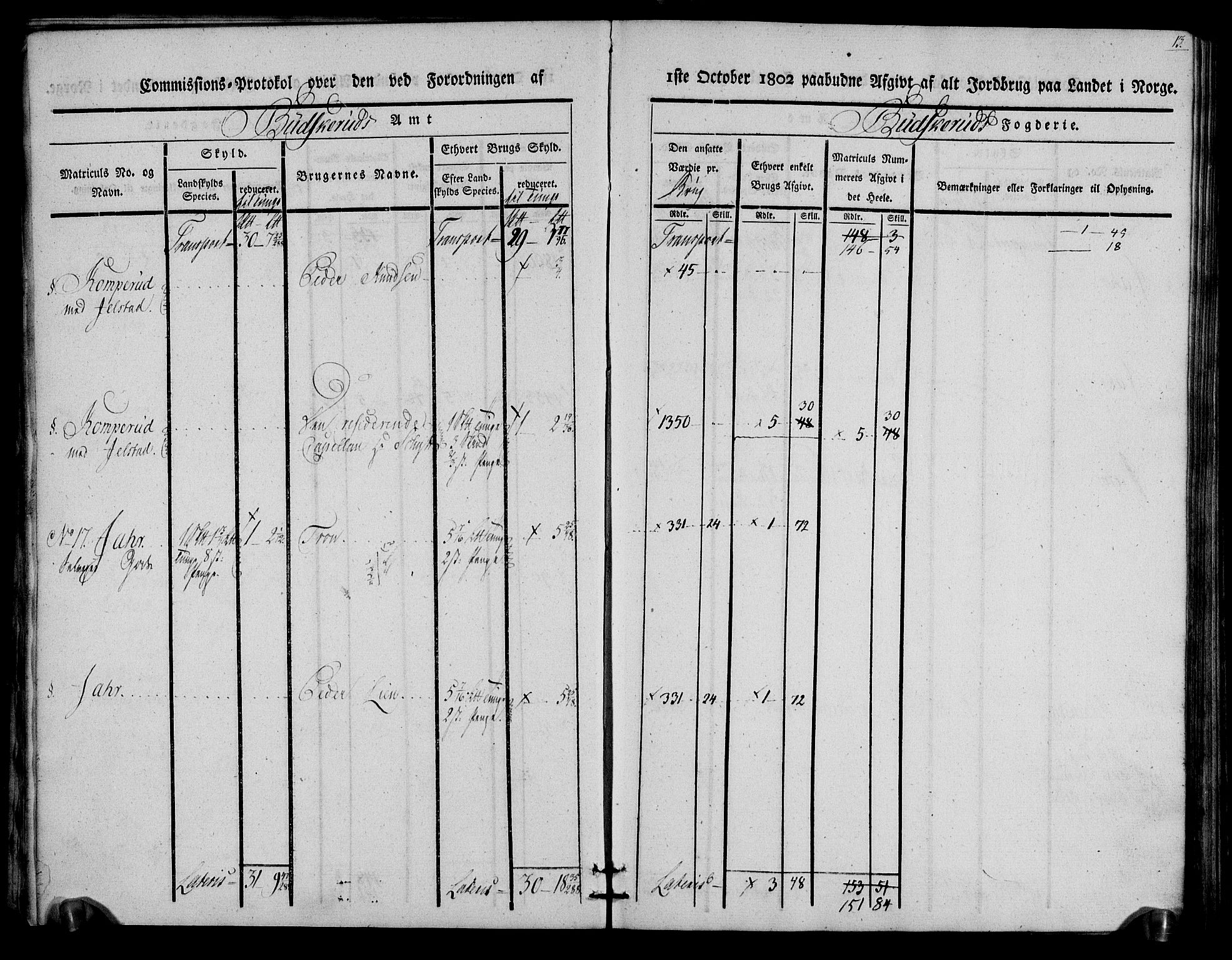 Rentekammeret inntil 1814, Realistisk ordnet avdeling, AV/RA-EA-4070/N/Ne/Nea/L0059: Buskerud fogderi. Kommisjonsprotokoll for Modum prestegjeld, 1803, s. 13