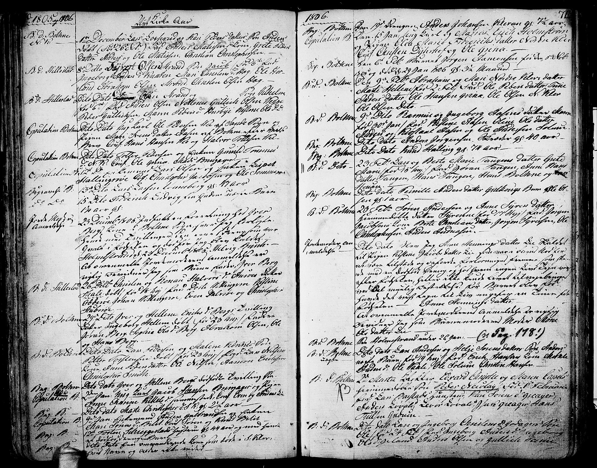 Botne kirkebøker, AV/SAKO-A-340/F/Fa/L0003: Ministerialbok nr. I 3 /1, 1792-1844, s. 70-71