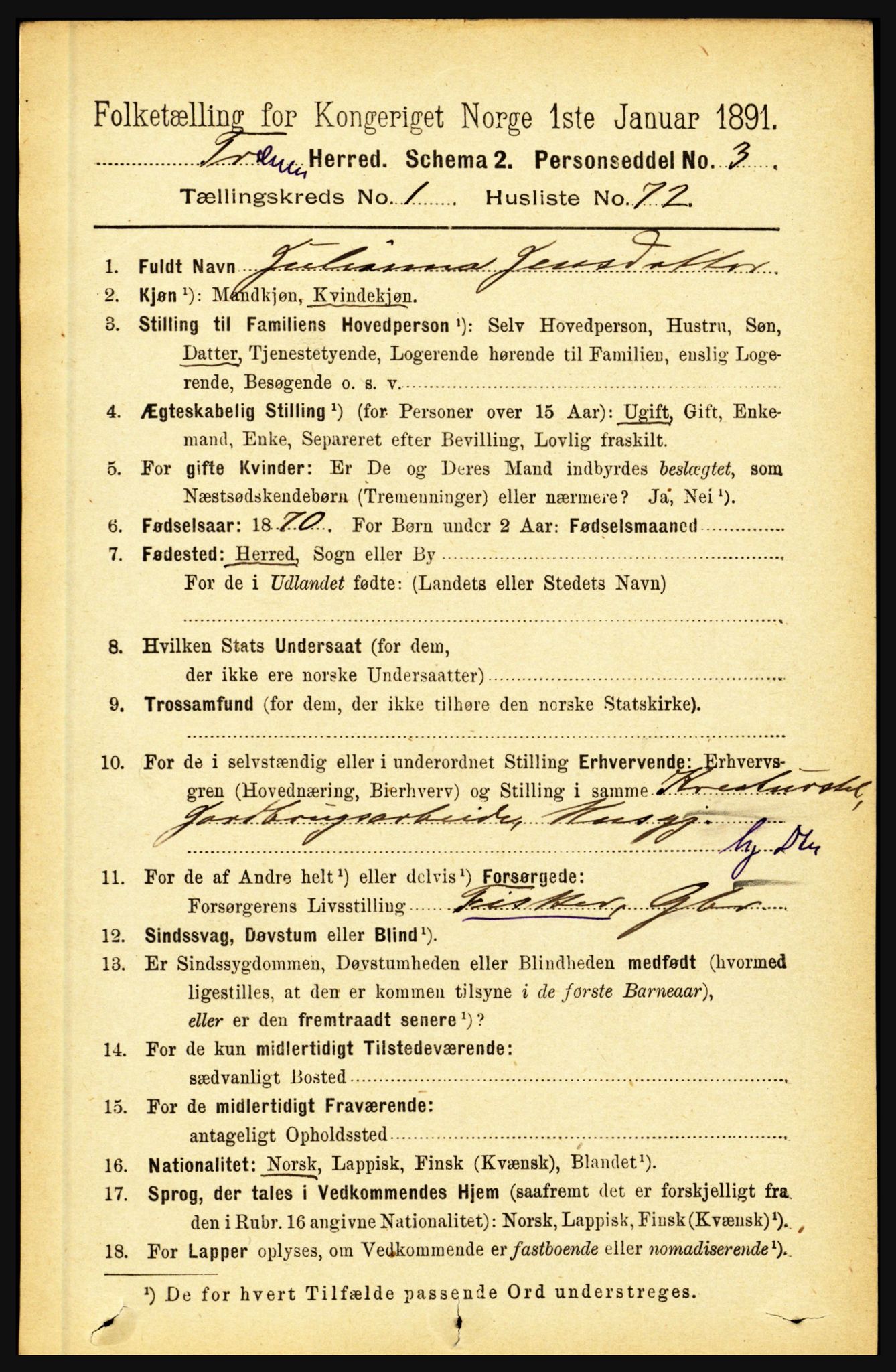 RA, Folketelling 1891 for 1835 Træna herred, 1891, s. 494