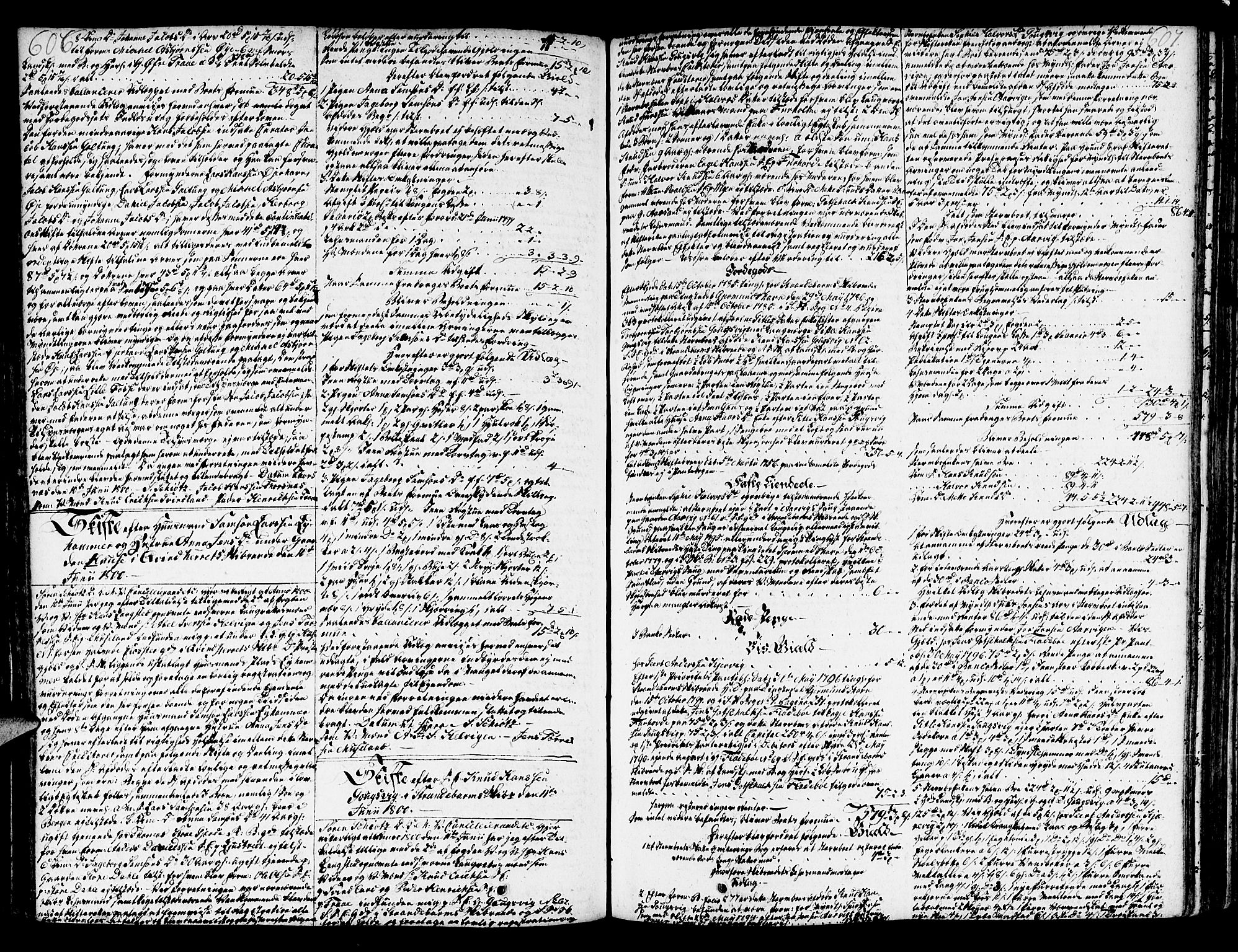 Sunnhordland sorenskrivar, SAB/A-2401/1/H/Ha/Haa/L0011: Skifteprotokollar. Register i protokoll. Fol. 857- ut, 1796-1801, s. 606-607