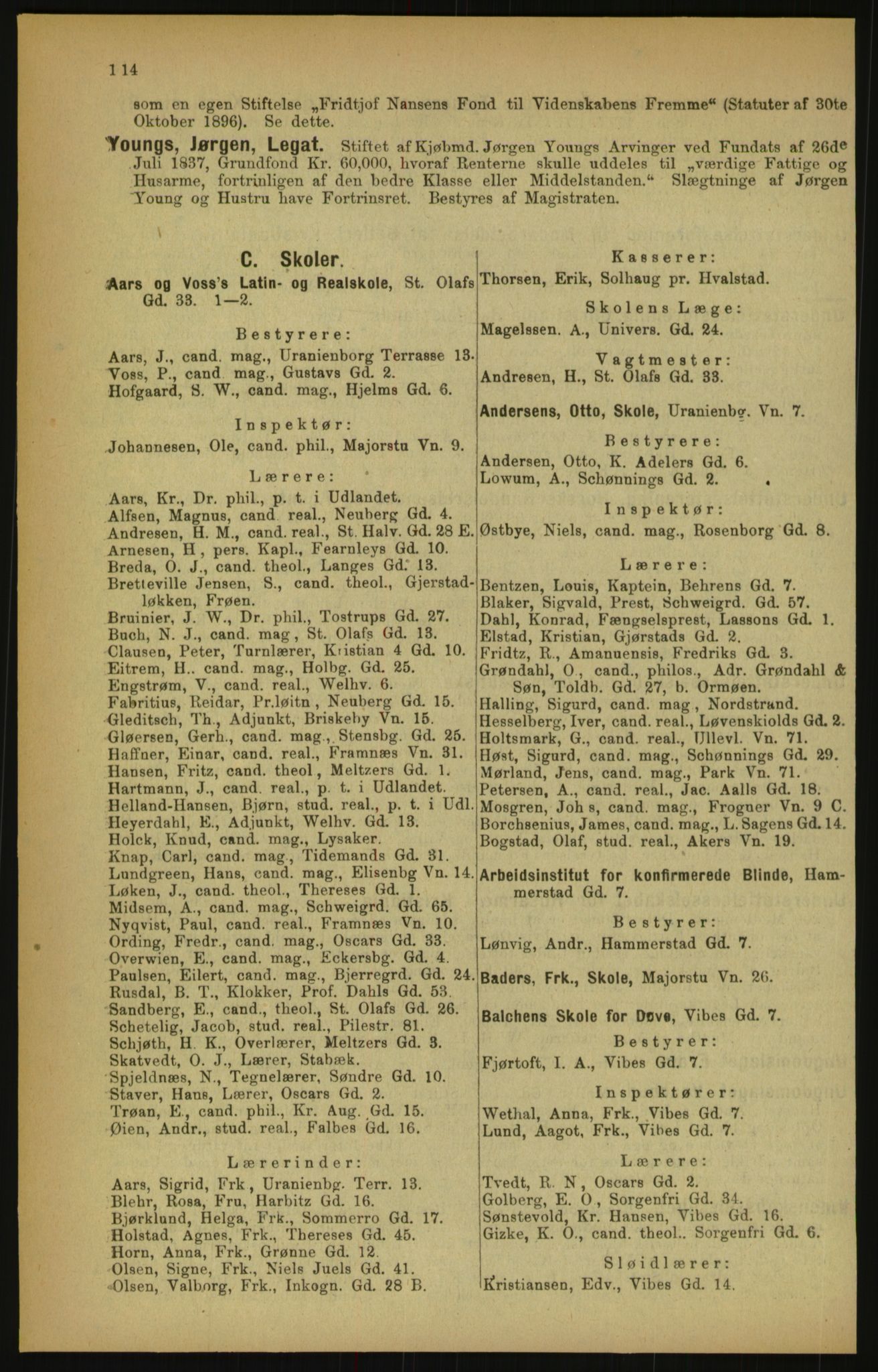 Kristiania/Oslo adressebok, PUBL/-, 1900, s. 114