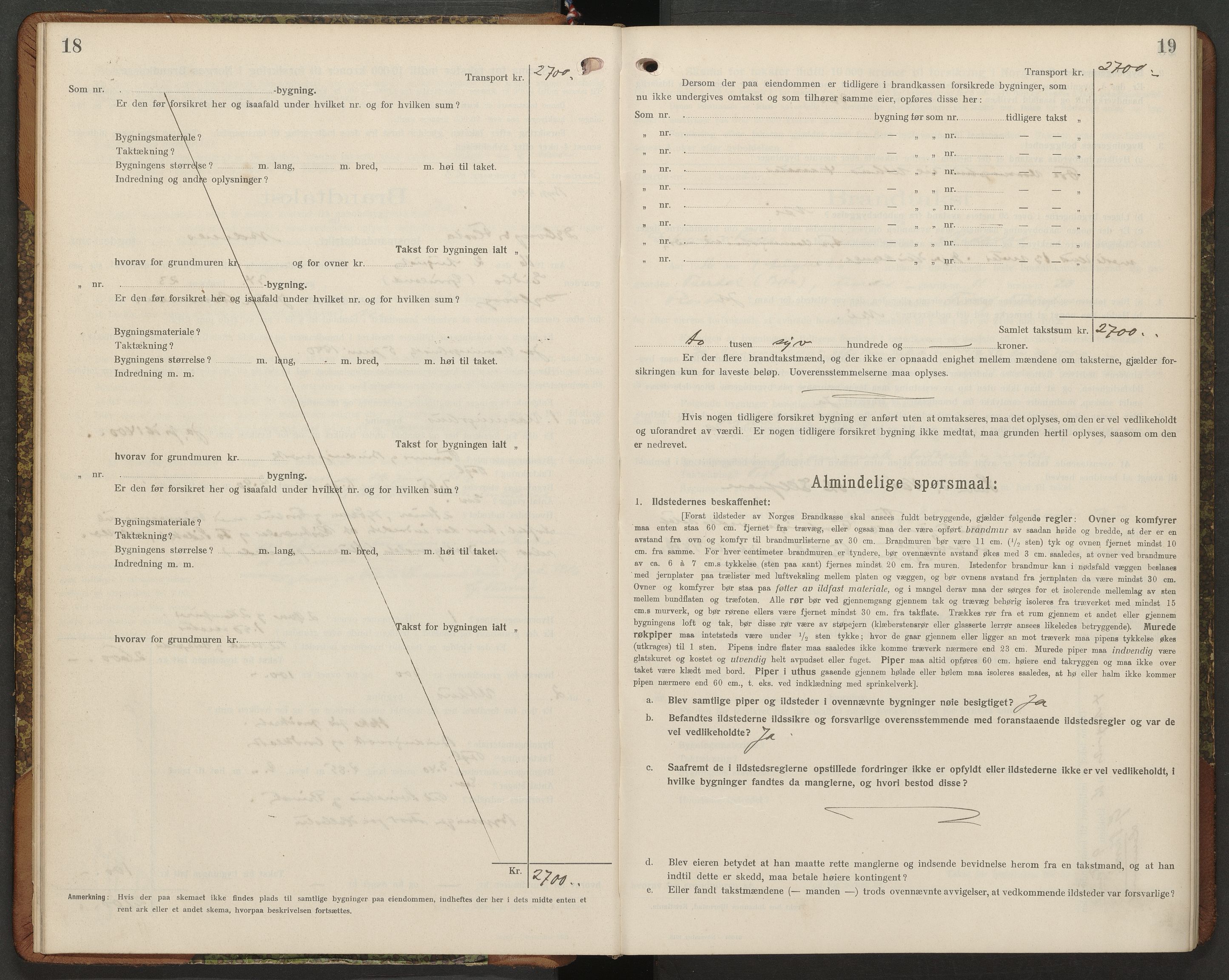 Norges Brannkasse Dypvåg og Flosta, AV/SAK-2241-0008/F/Fa/L0007: Branntakstprotokoll nr. 7 med gårdsnavnregister, 1916-1927