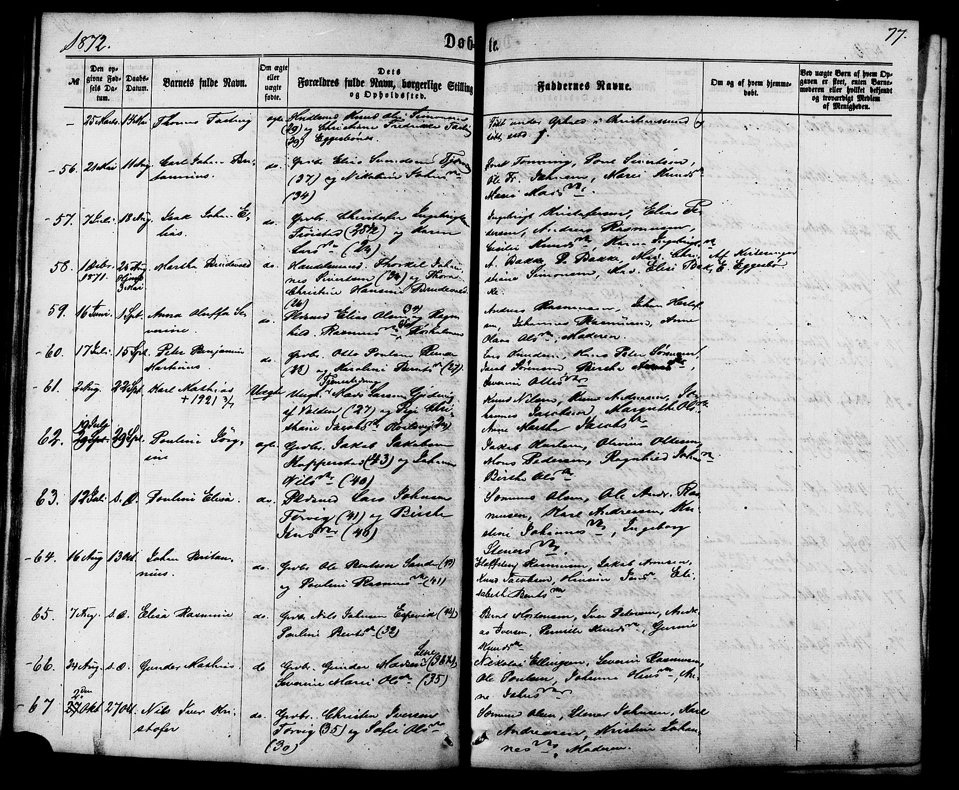Ministerialprotokoller, klokkerbøker og fødselsregistre - Møre og Romsdal, AV/SAT-A-1454/507/L0071: Ministerialbok nr. 507A06, 1863-1878, s. 77