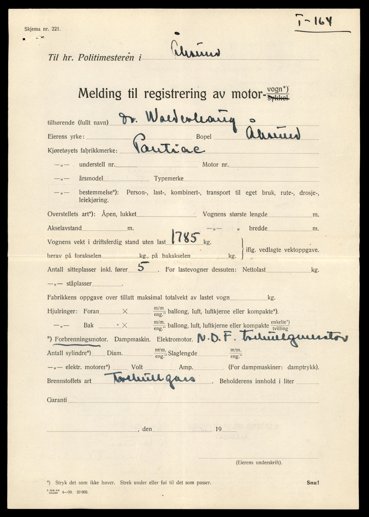 Møre og Romsdal vegkontor - Ålesund trafikkstasjon, AV/SAT-A-4099/F/Fe/L0002: Registreringskort for kjøretøy T 128 - T 231, 1927-1998, s. 1246