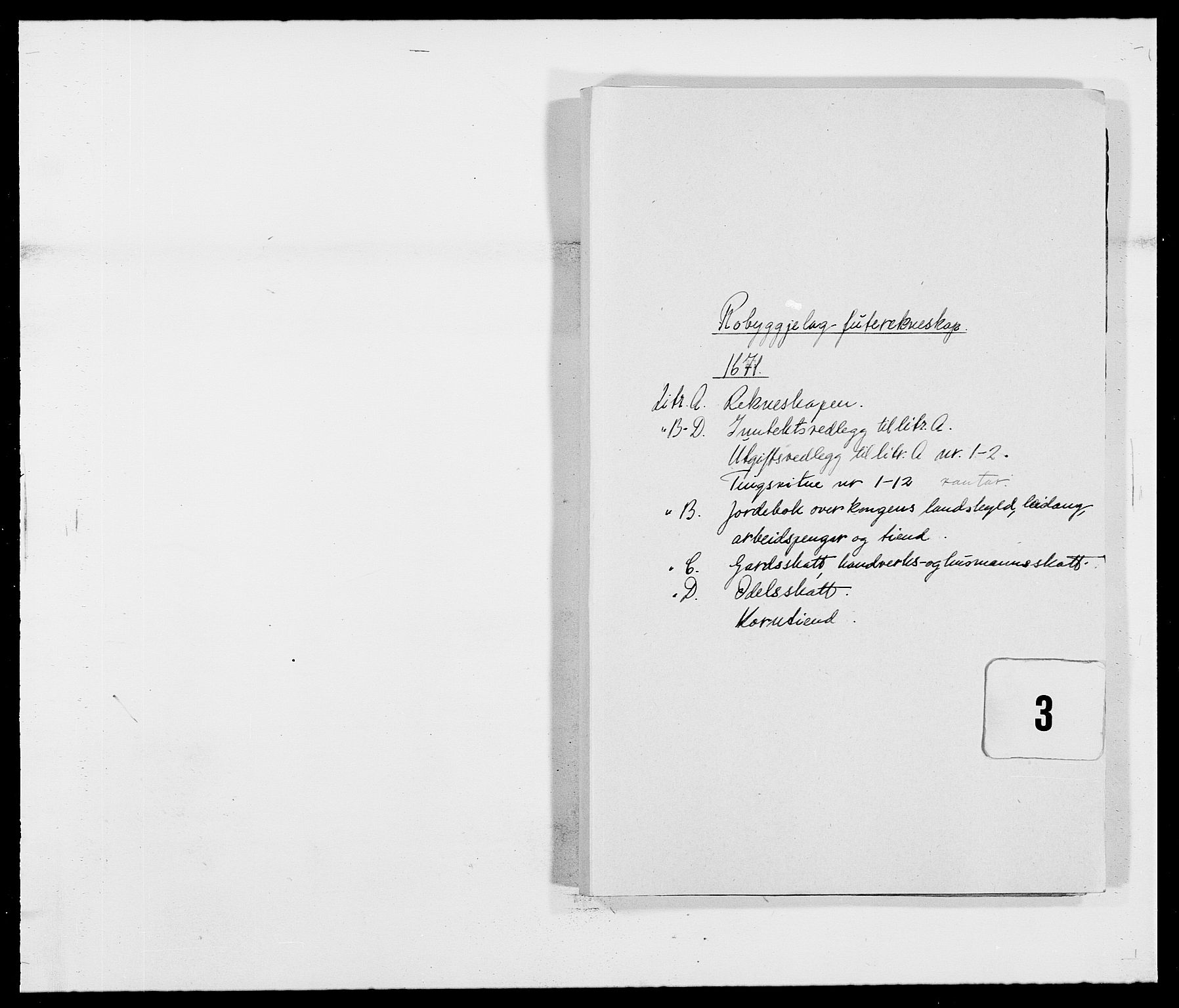 Rentekammeret inntil 1814, Reviderte regnskaper, Fogderegnskap, AV/RA-EA-4092/R40/L2433: Fogderegnskap Råbyggelag, 1671-1674, s. 1