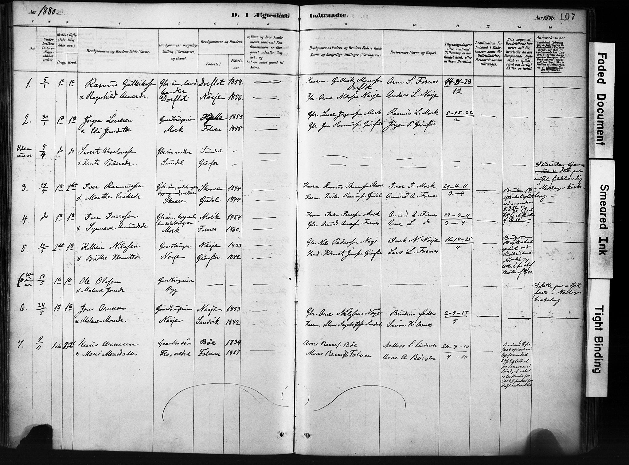 Stryn Sokneprestembete, AV/SAB-A-82501: Ministerialbok nr. D 1, 1878-1907, s. 107