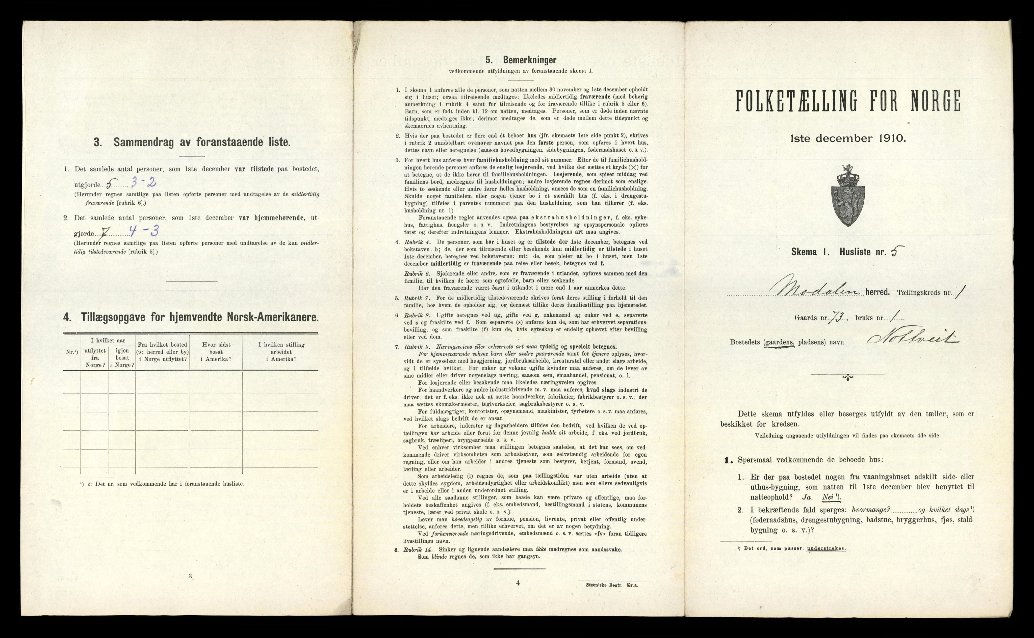 RA, Folketelling 1910 for 1252 Modalen herred, 1910, s. 43