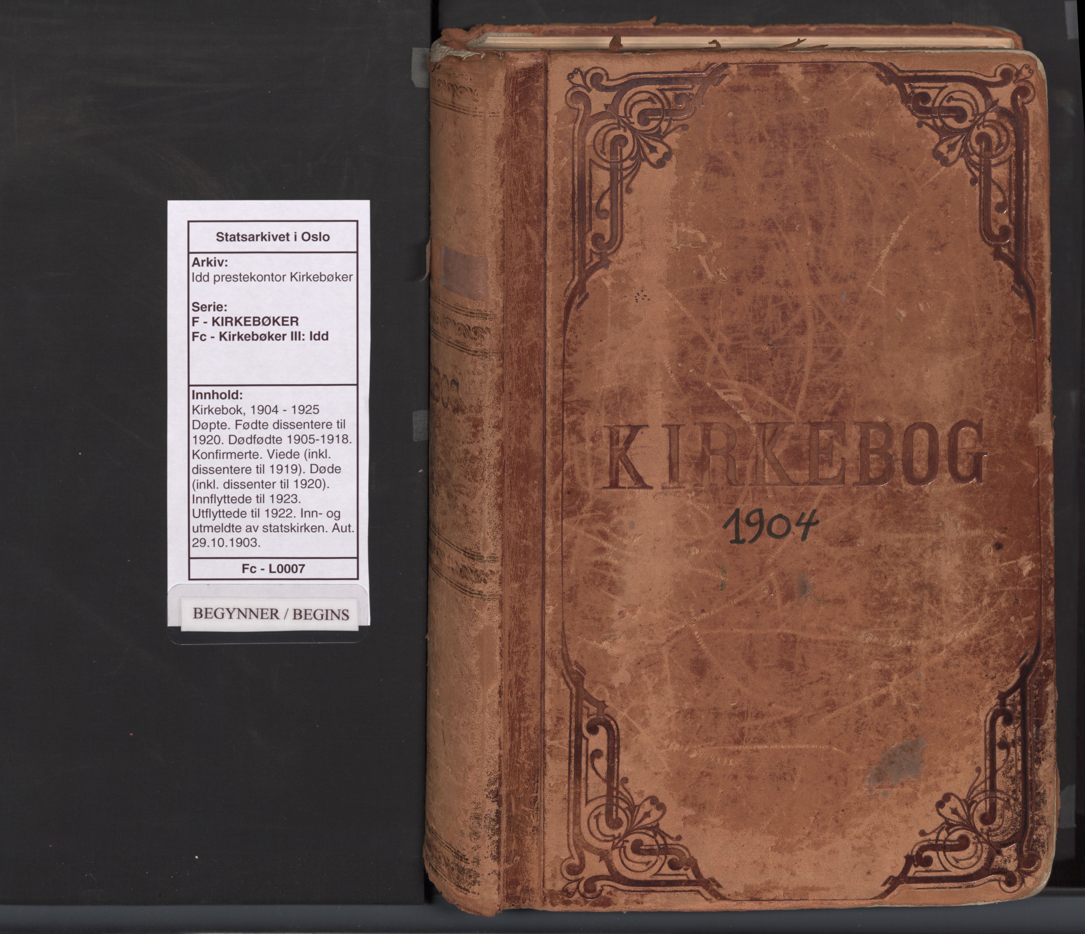 Idd prestekontor Kirkebøker, SAO/A-10911/F/Fc/L0007: Ministerialbok nr. III 7, 1904-1925