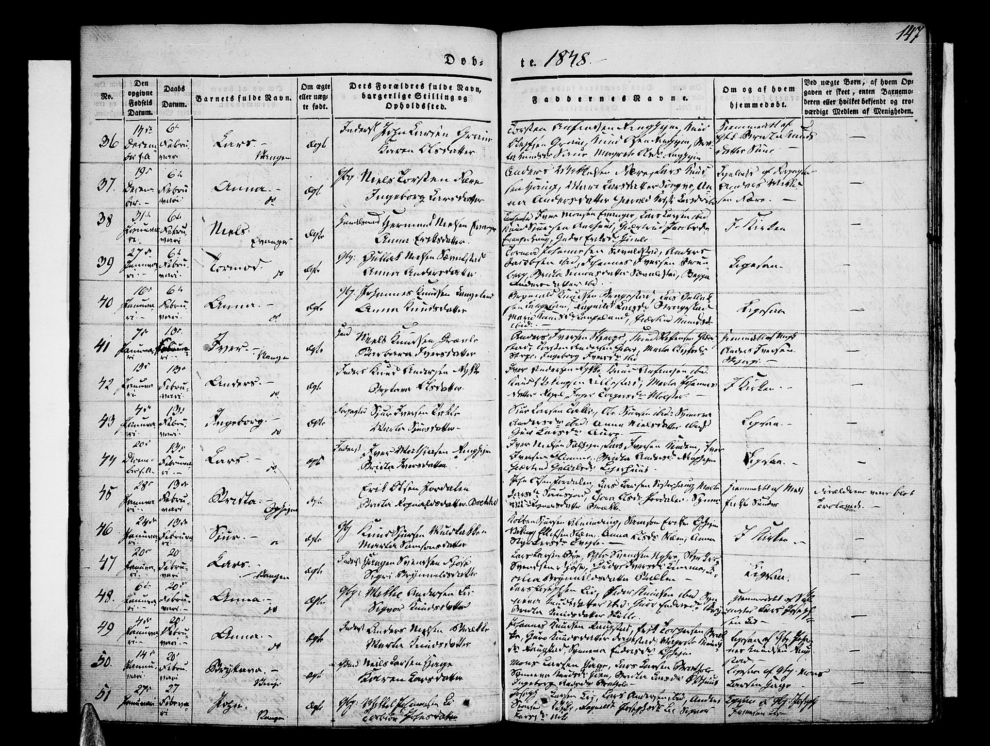 Voss sokneprestembete, AV/SAB-A-79001/H/Haa: Ministerialbok nr. A 13, 1836-1851, s. 147
