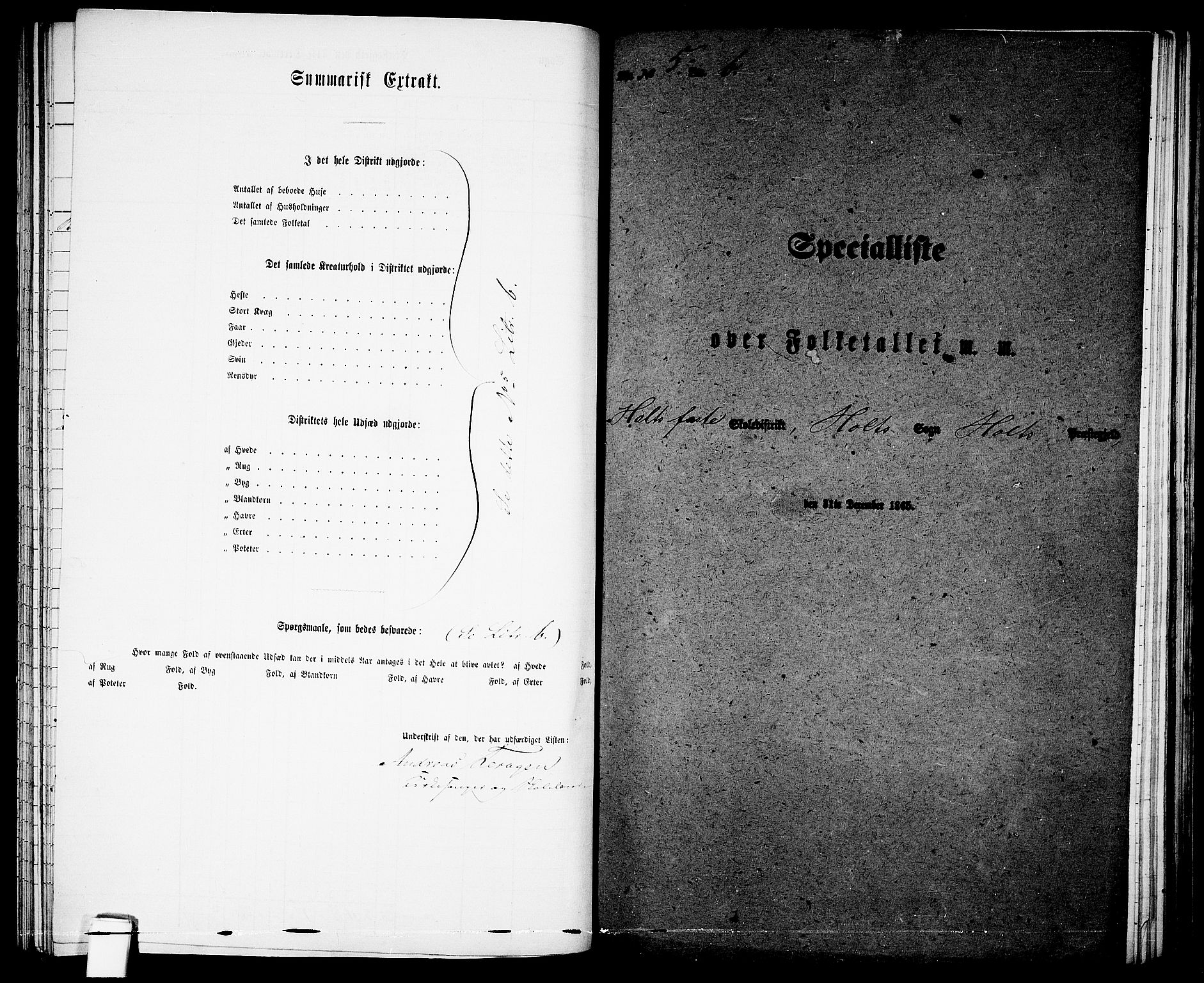 RA, Folketelling 1865 for 0914L Holt prestegjeld, Holt sokn, 1865, s. 98