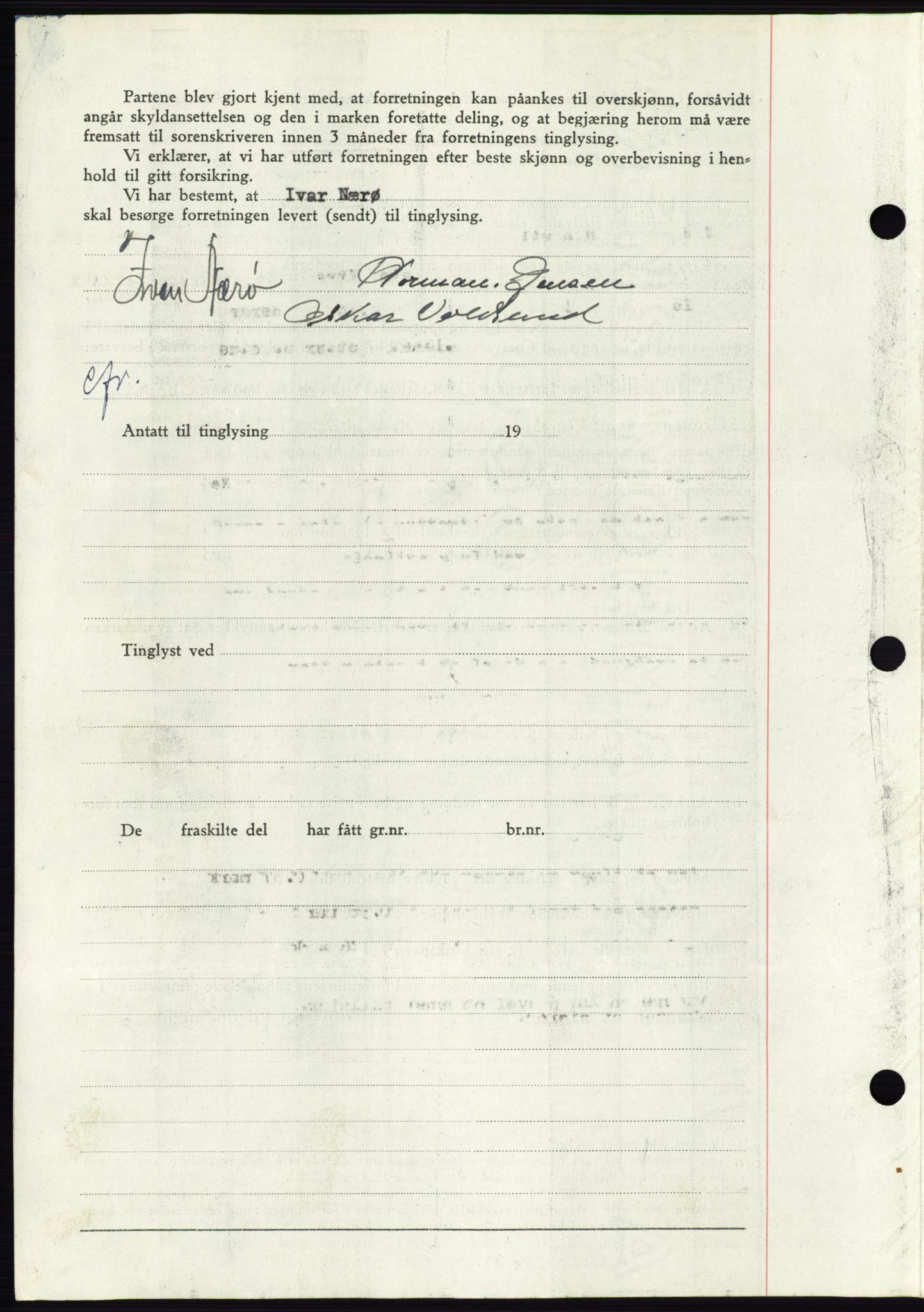 Søre Sunnmøre sorenskriveri, AV/SAT-A-4122/1/2/2C/L0078: Pantebok nr. 4A, 1946-1946, Dagboknr: 375/1946