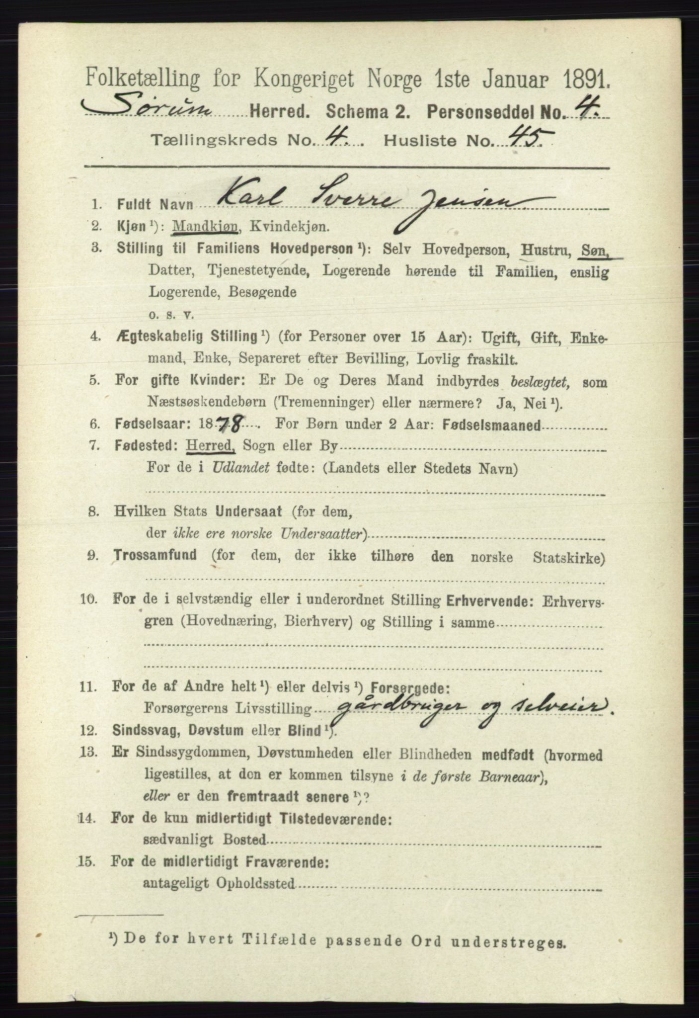 RA, Folketelling 1891 for 0226 Sørum herred, 1891, s. 2139