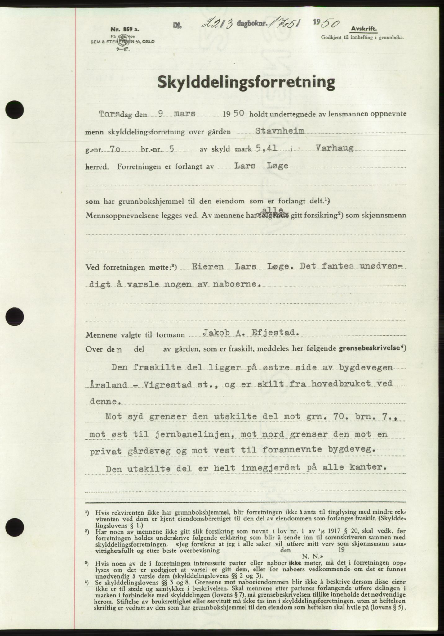Jæren sorenskriveri, SAST/A-100310/03/G/Gba/L0107: Pantebok, 1950-1950, Dagboknr: 1705/1950