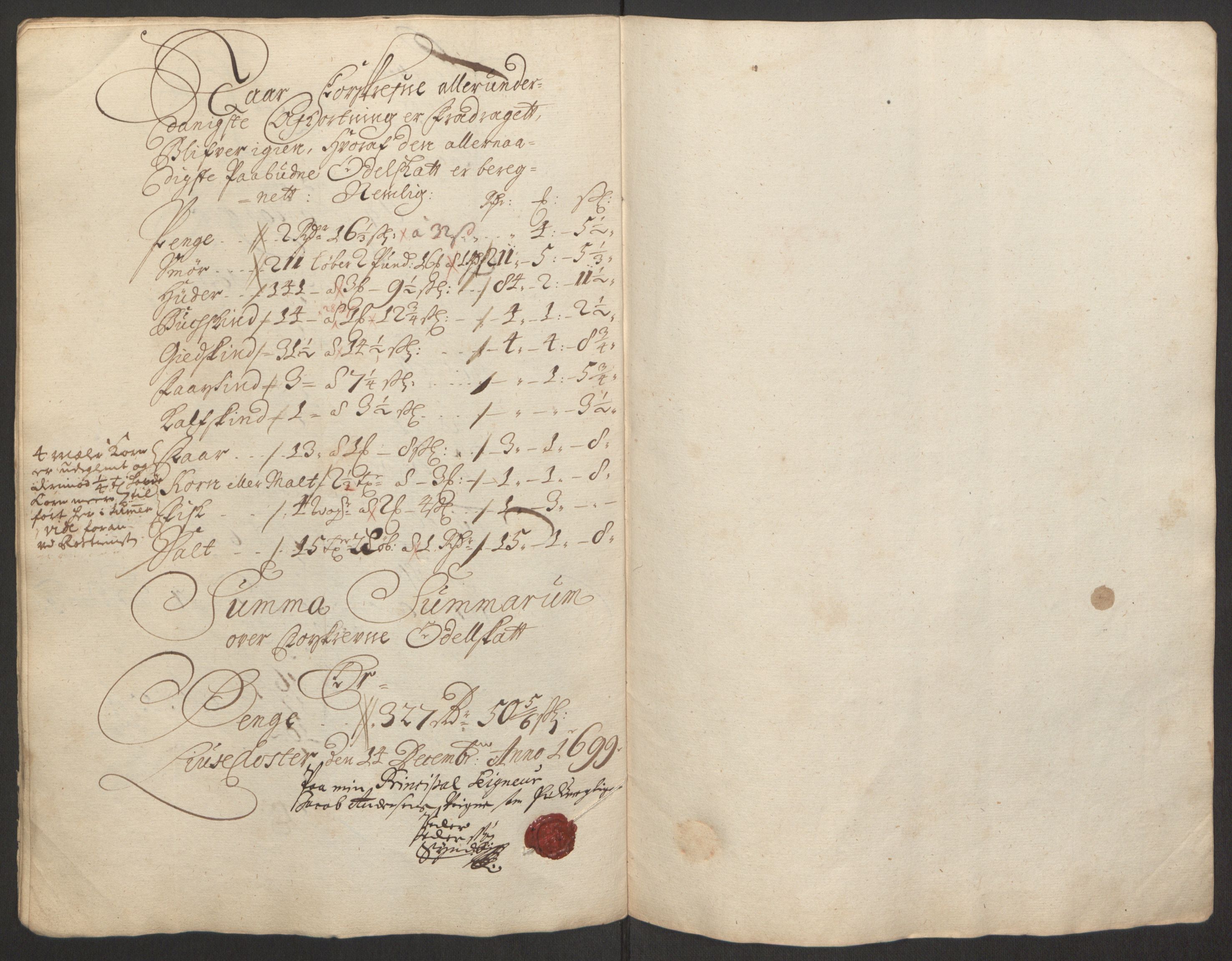 Rentekammeret inntil 1814, Reviderte regnskaper, Fogderegnskap, AV/RA-EA-4092/R50/L3159: Fogderegnskap Lyse kloster, 1691-1709, s. 103