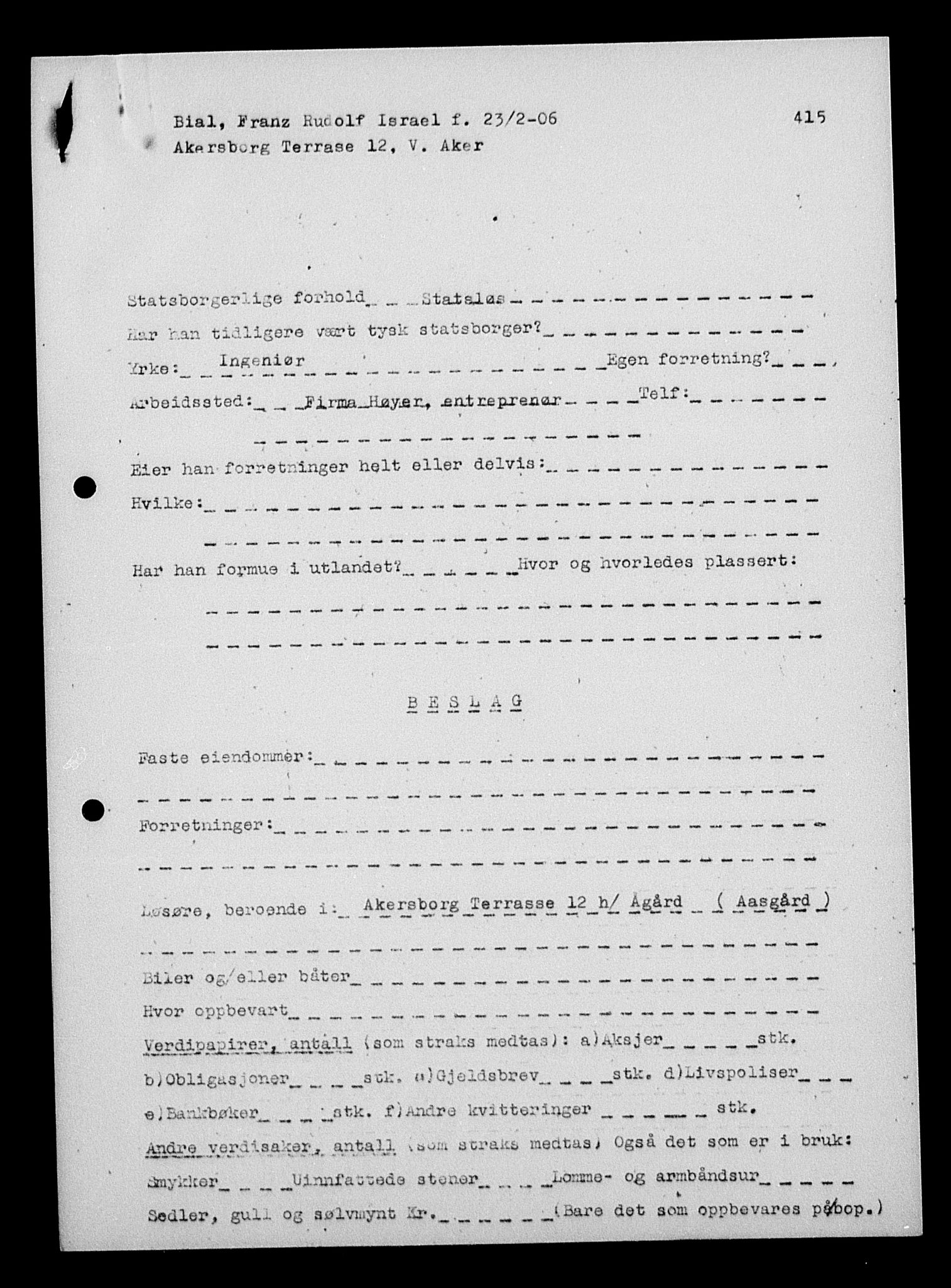 Justisdepartementet, Tilbakeføringskontoret for inndratte formuer, AV/RA-S-1564/H/Hc/Hcc/L0924: --, 1945-1947, s. 77