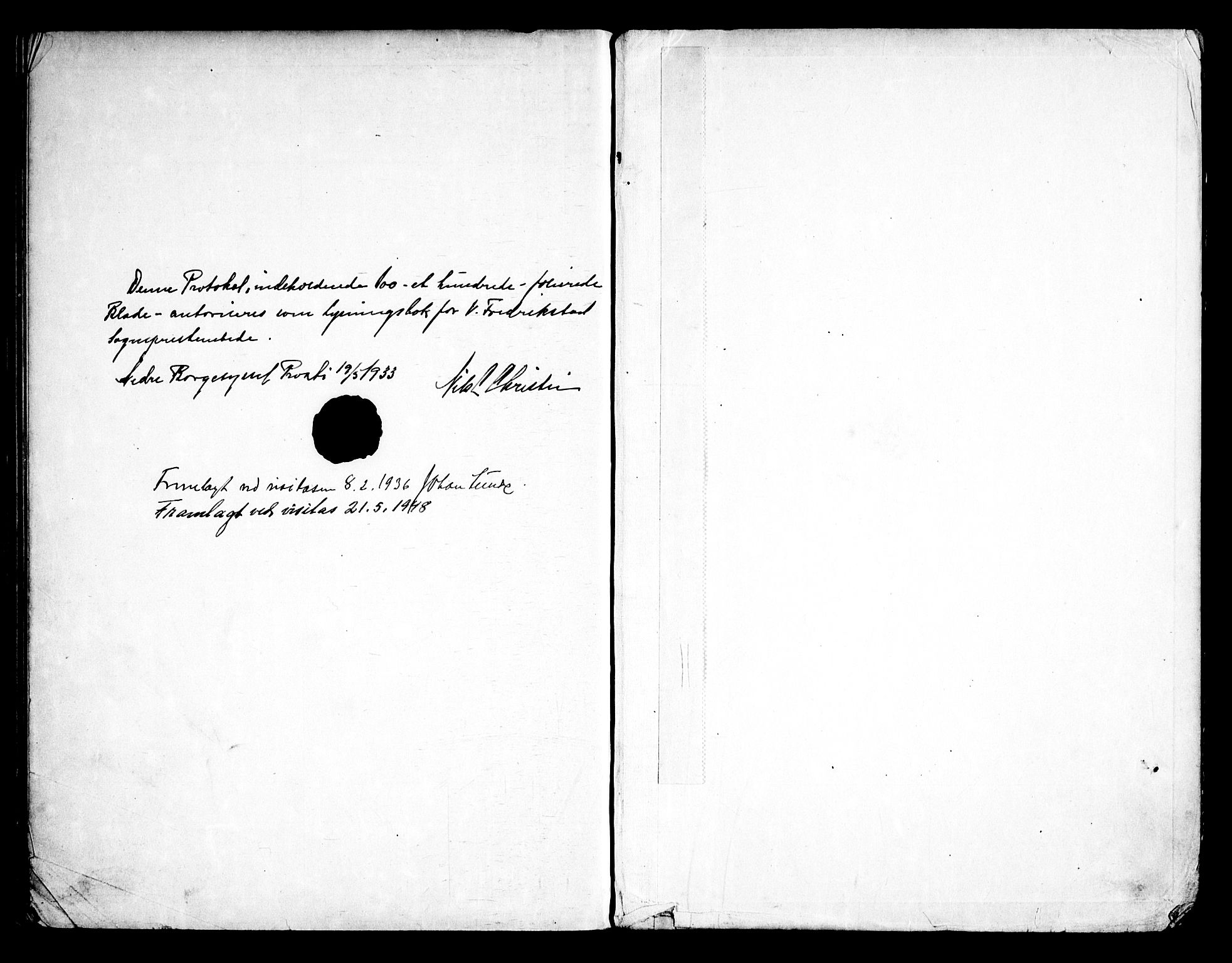 Fredrikstad domkirkes prestekontor Kirkebøker, AV/SAO-A-10906/H/Ha/L0004: Lysningsprotokoll nr. 4, 1933-1947
