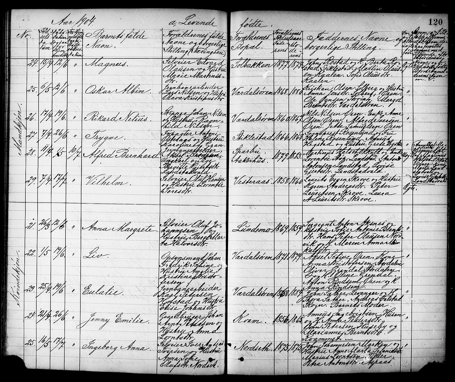 Ministerialprotokoller, klokkerbøker og fødselsregistre - Nord-Trøndelag, AV/SAT-A-1458/723/L0257: Klokkerbok nr. 723C05, 1890-1907, s. 120