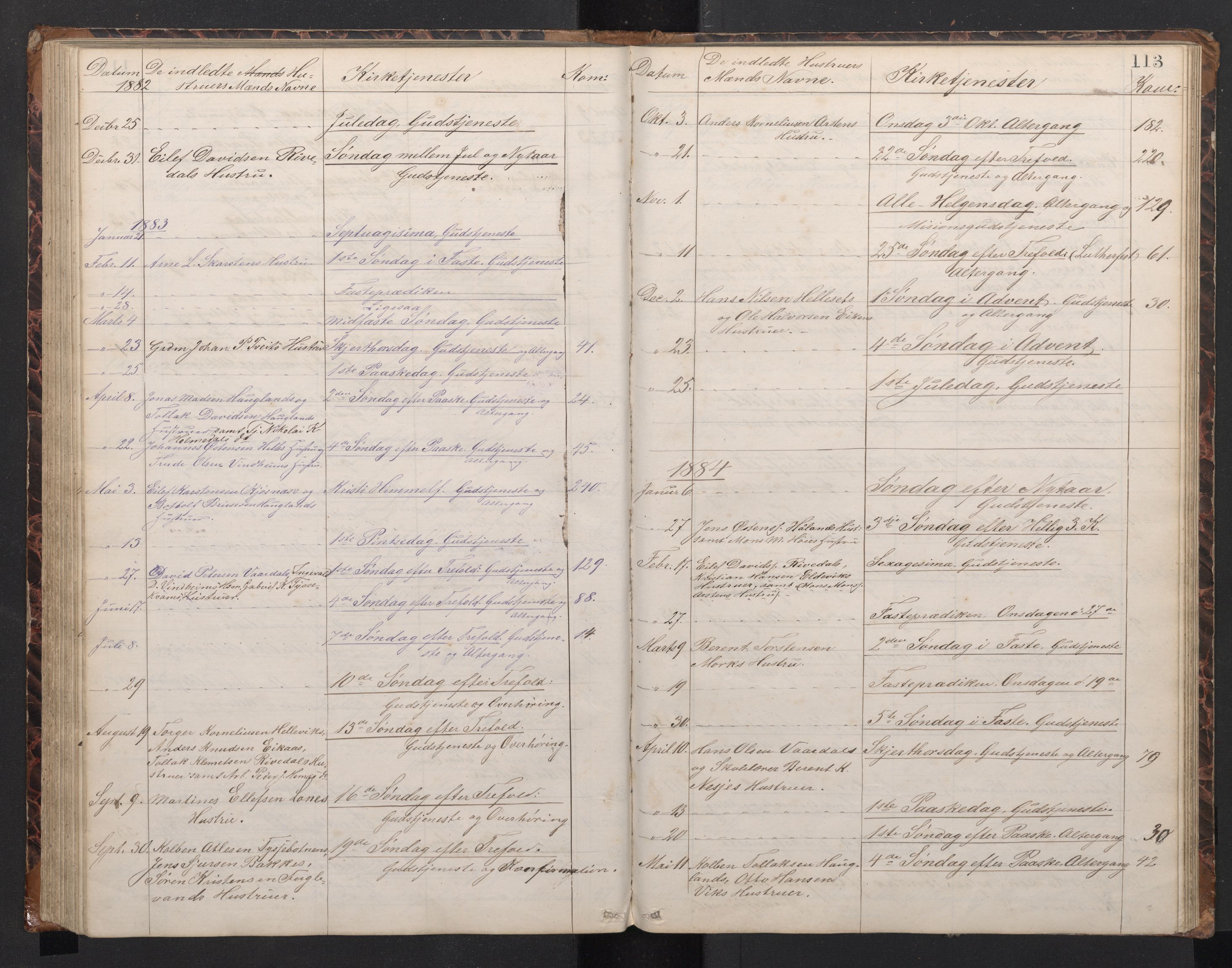 Fjaler sokneprestembete, AV/SAB-A-79801/H/Hab/Habb/L0001: Klokkerbok nr. B 1, 1865-1894, s. 112b-113a
