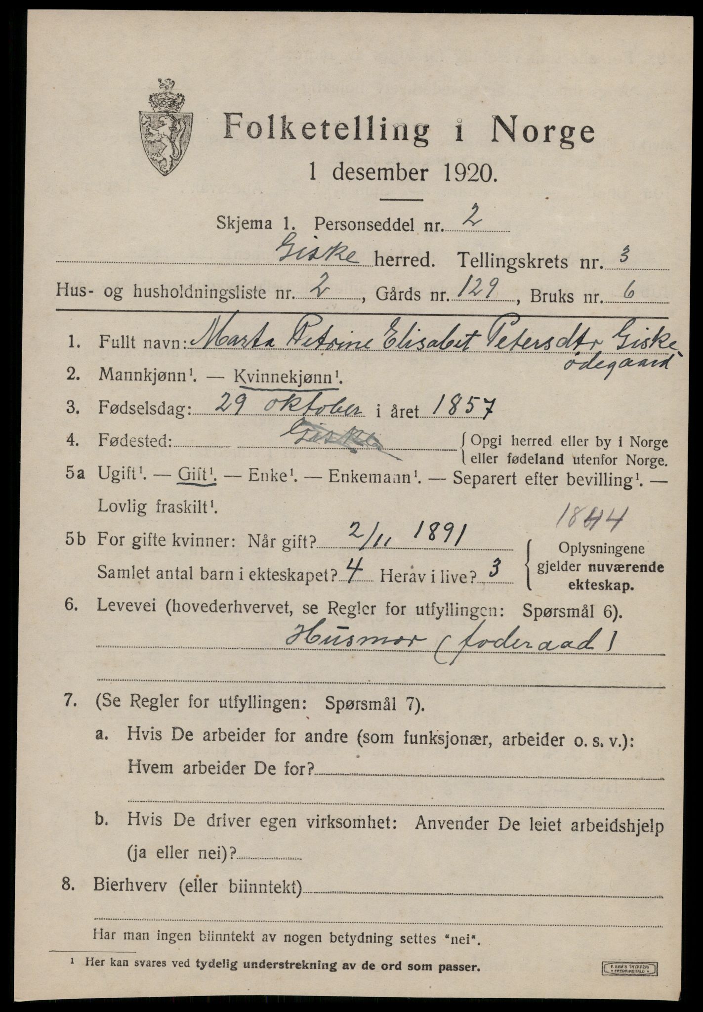 SAT, Folketelling 1920 for 1532 Giske herred, 1920, s. 1698