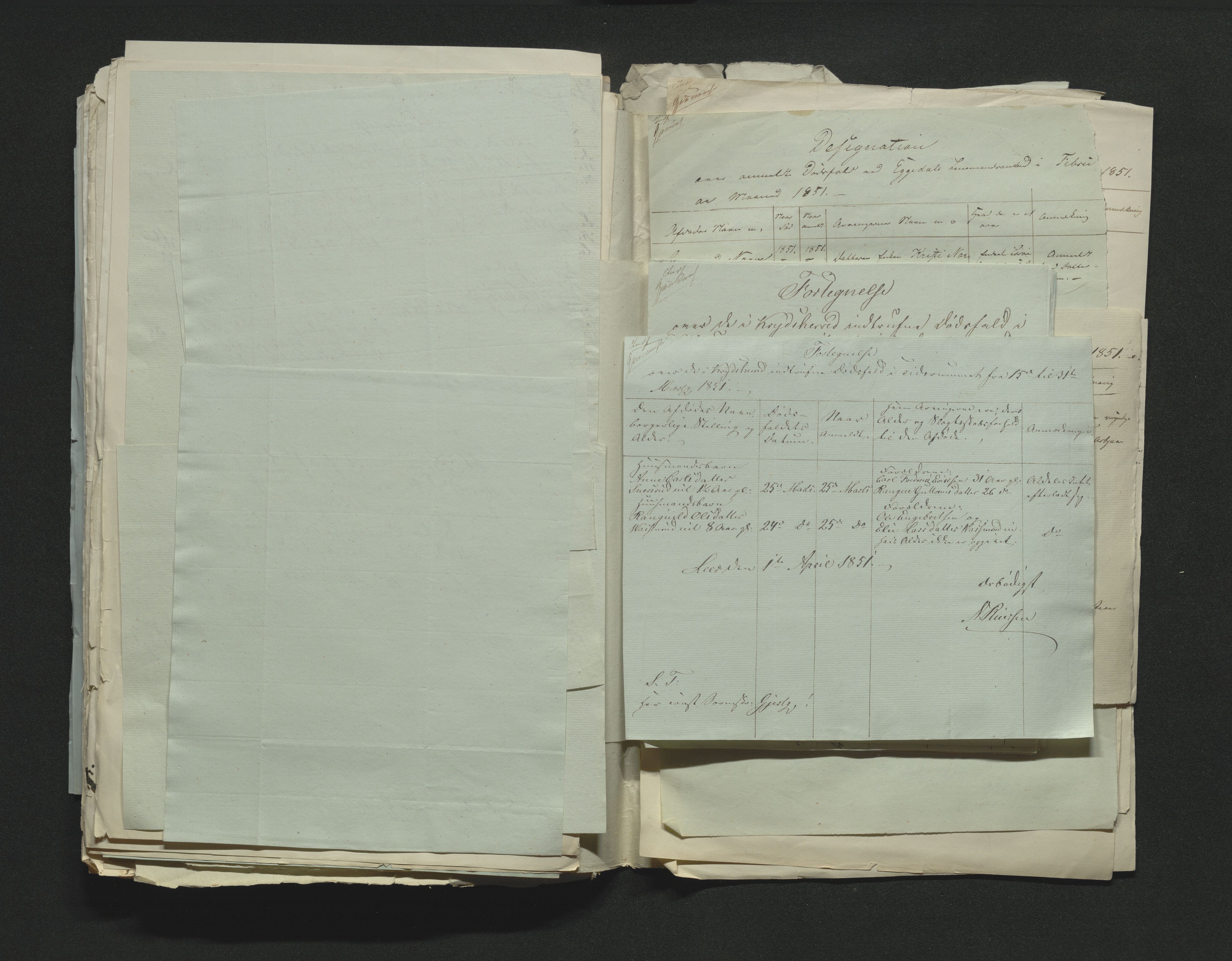 Eiker, Modum og Sigdal sorenskriveri, AV/SAKO-A-123/H/Ha/Hab/L0008: Dødsfallsmeldinger, 1850-1853