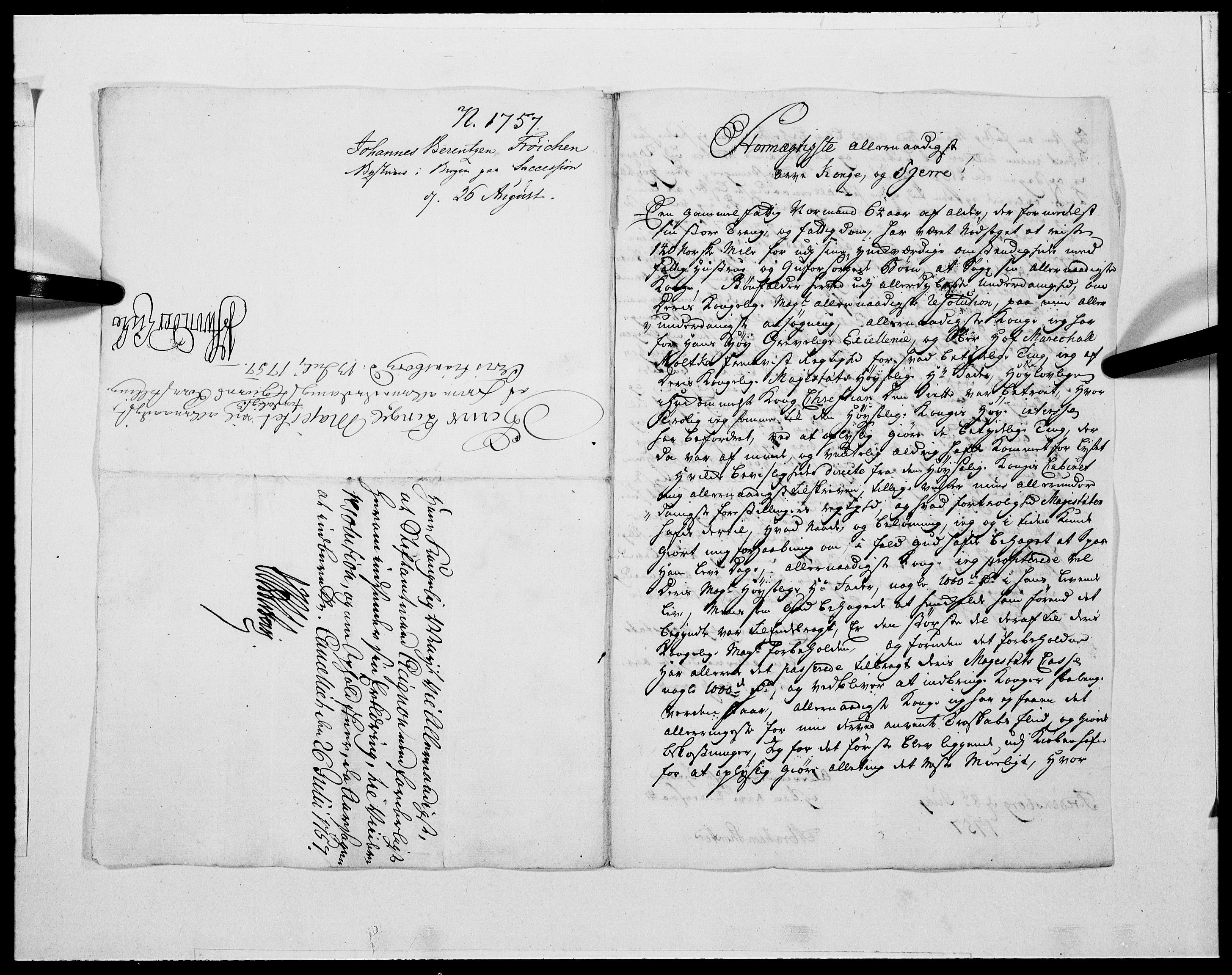 Danske Kanselli 1572-1799, AV/RA-EA-3023/F/Fc/Fcc/Fcca/L0174: Norske innlegg 1572-1799, 1757, s. 133