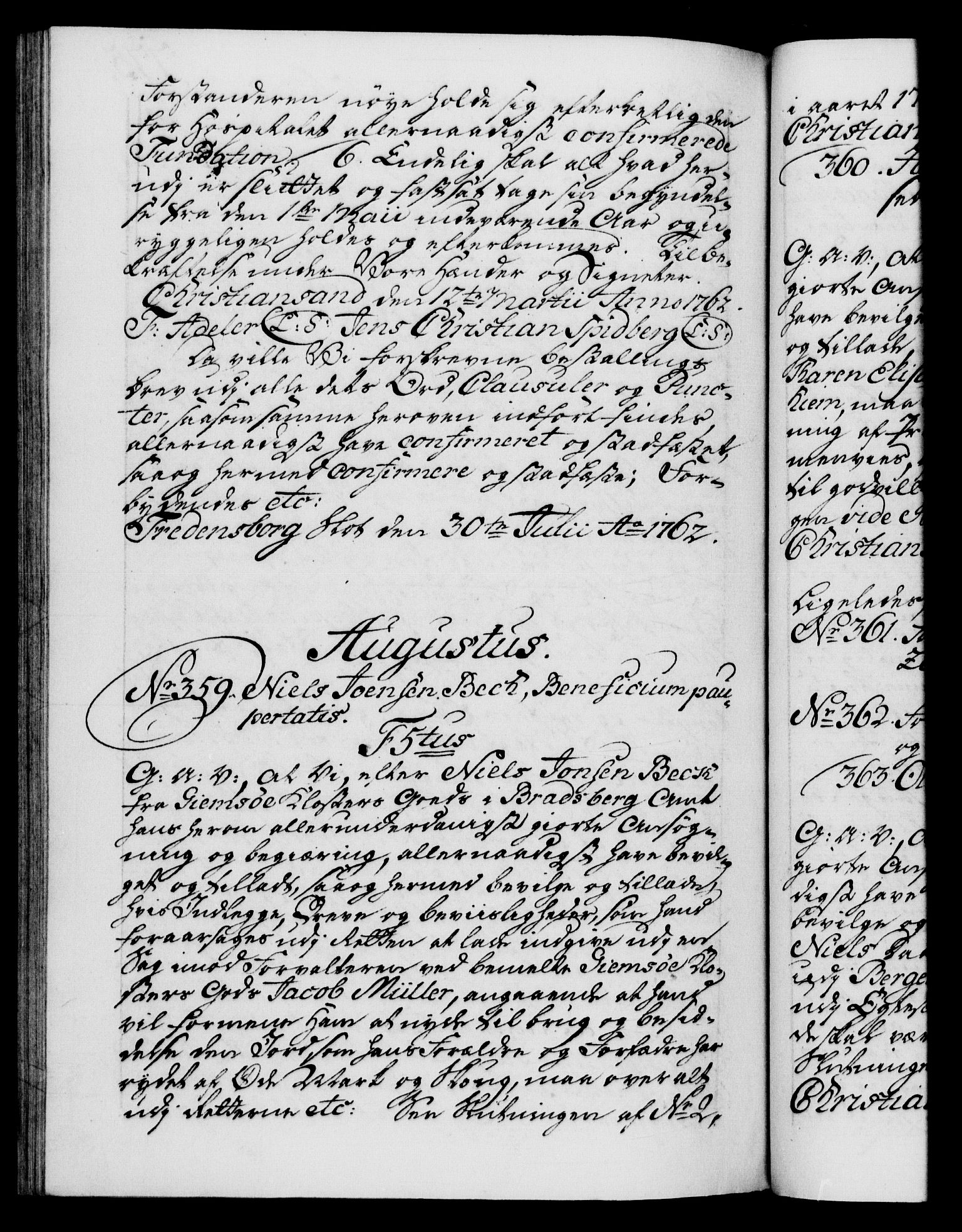Danske Kanselli 1572-1799, AV/RA-EA-3023/F/Fc/Fca/Fcaa/L0041: Norske registre, 1760-1762, s. 775b