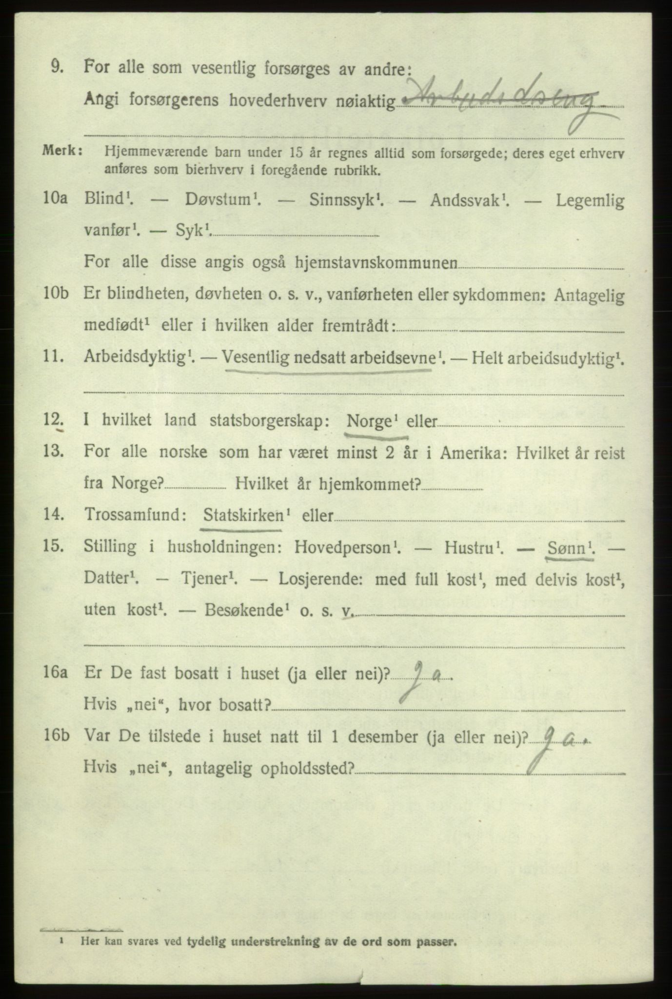SAB, Folketelling 1920 for 1223 Tysnes herred, 1920, s. 3213