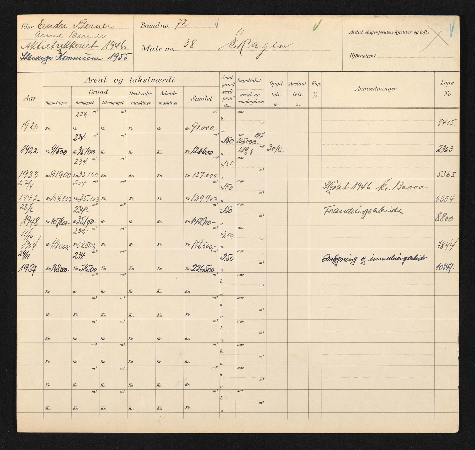 Stavanger kommune. Skattetakstvesenet, BYST/A-0440/F/Fa/Faa/L0039/0003: Skattetakstkort / Skagen 37 - Skagenkaien - Skansegata - Skansekaien - Skinnveien - Skipper Worses gate - Skipsbyggergata 4