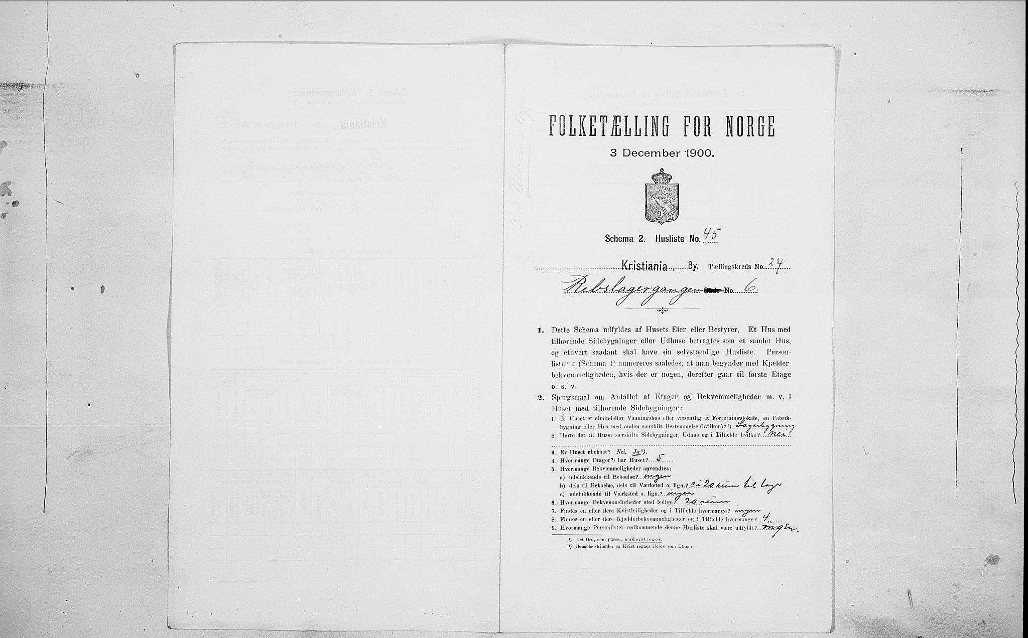 SAO, Folketelling 1900 for 0301 Kristiania kjøpstad, 1900, s. 74434