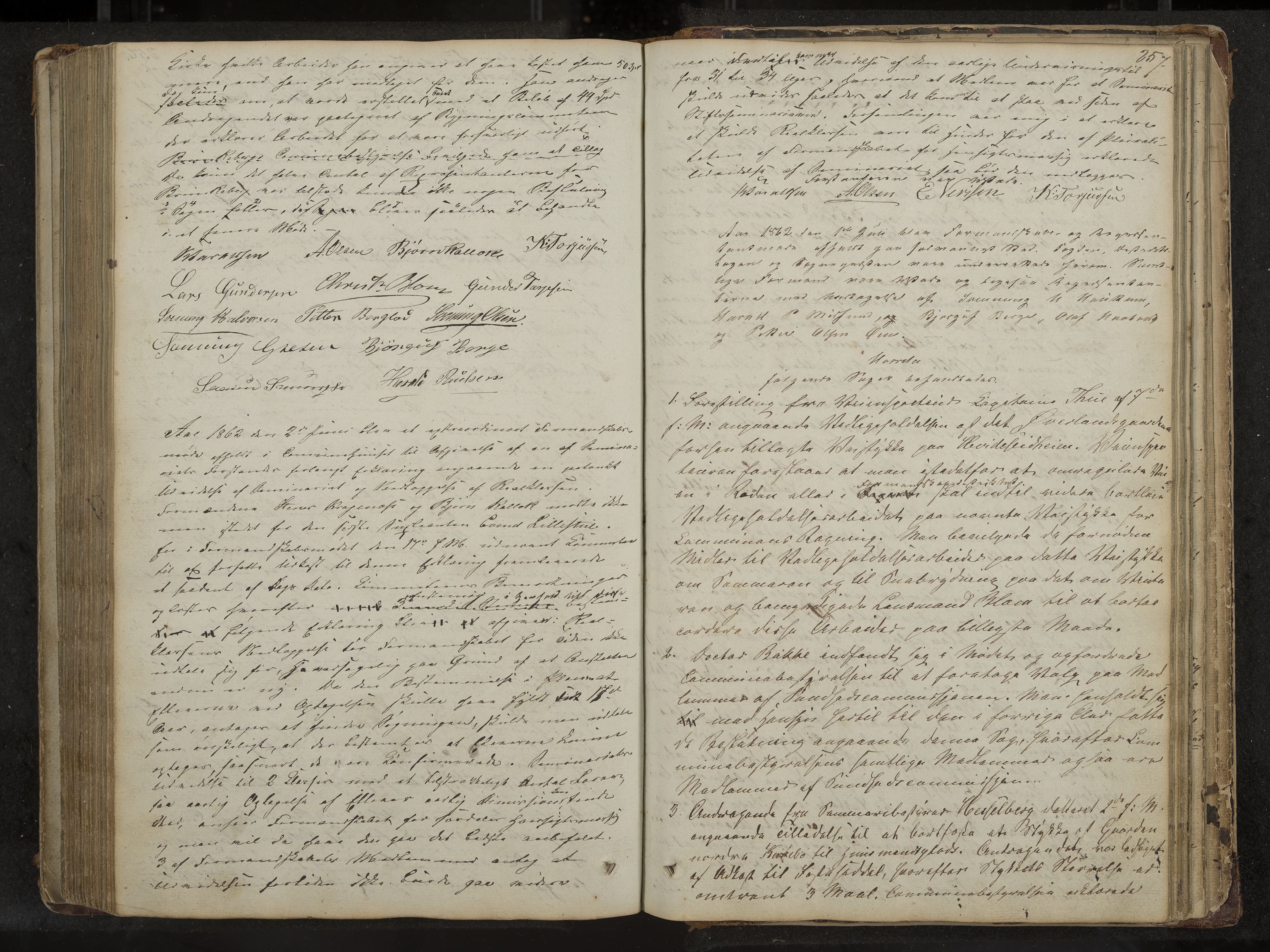 Kviteseid formannskap og sentraladministrasjon, IKAK/0829021/A/Aa/L0001: Møtebok med register, 1837-1866, s. 257