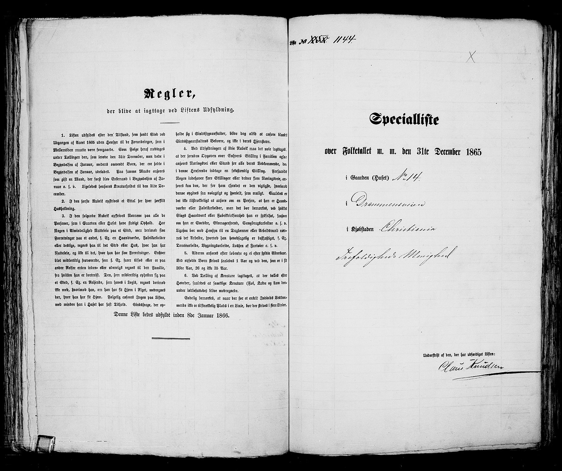 RA, Folketelling 1865 for 0301 Kristiania kjøpstad, 1865, s. 2574