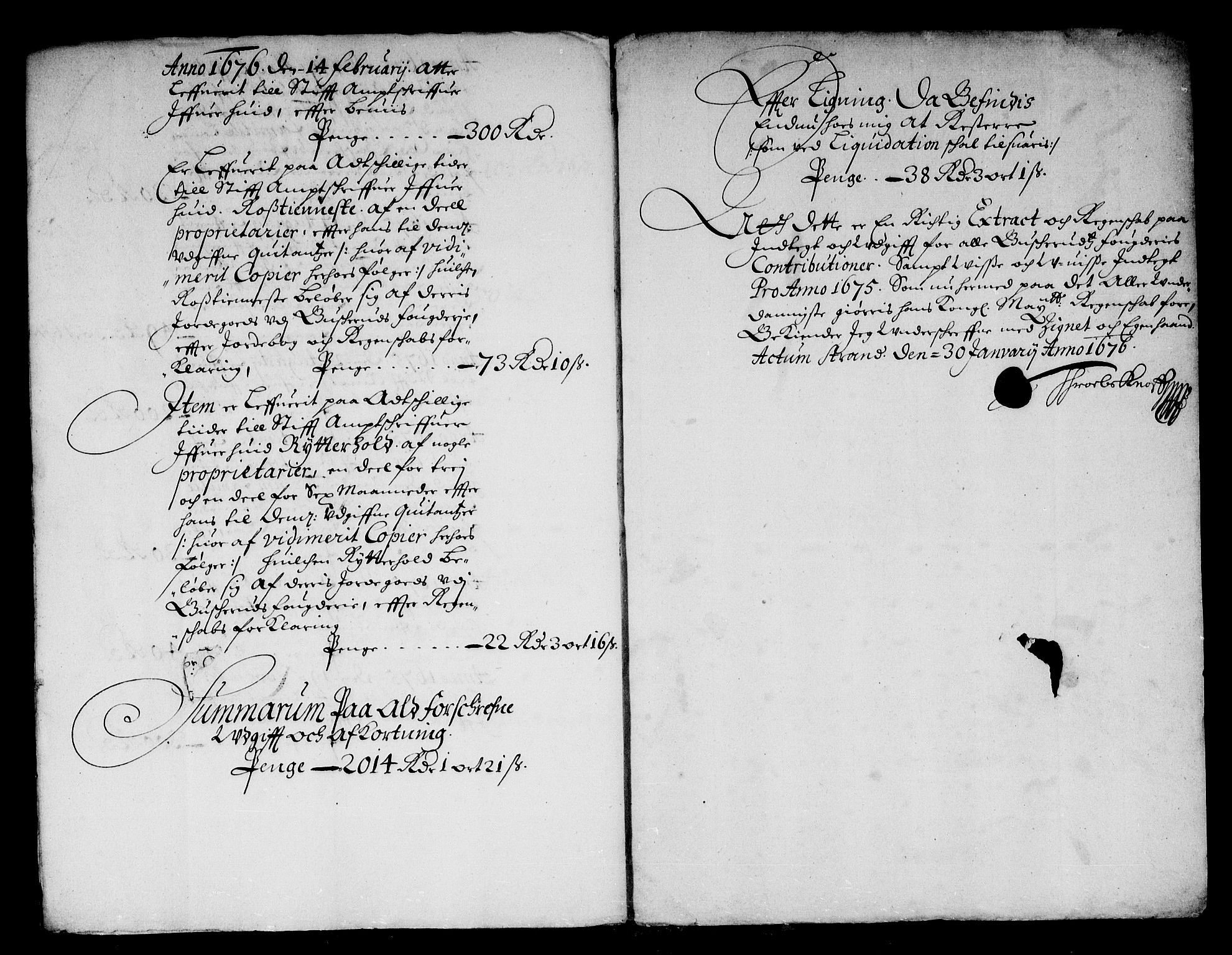 Rentekammeret inntil 1814, Reviderte regnskaper, Stiftamtstueregnskaper, Landkommissariatet på Akershus og Akershus stiftamt, AV/RA-EA-5869/R/Rb/L0104: Akershus stiftamt, 1675